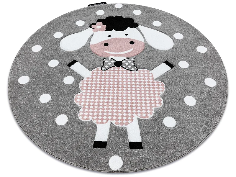 Kinderteppich PETIT DOLLY Schaf Kreis grau cercle 140 cm