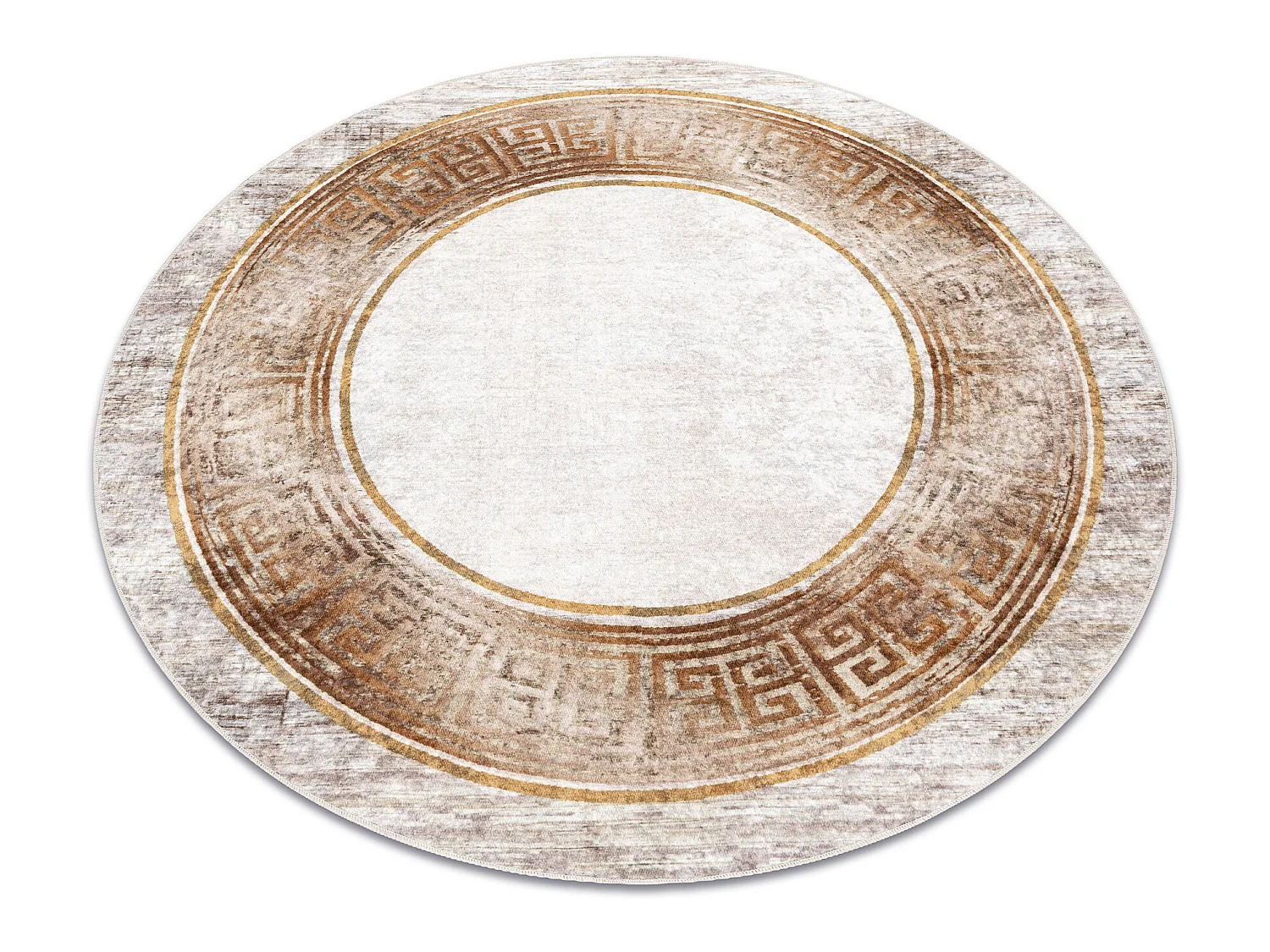 Tapis lavable MIRO 51236.807 cercle Marbre, grec antidérapant - beige cercle 80 cm