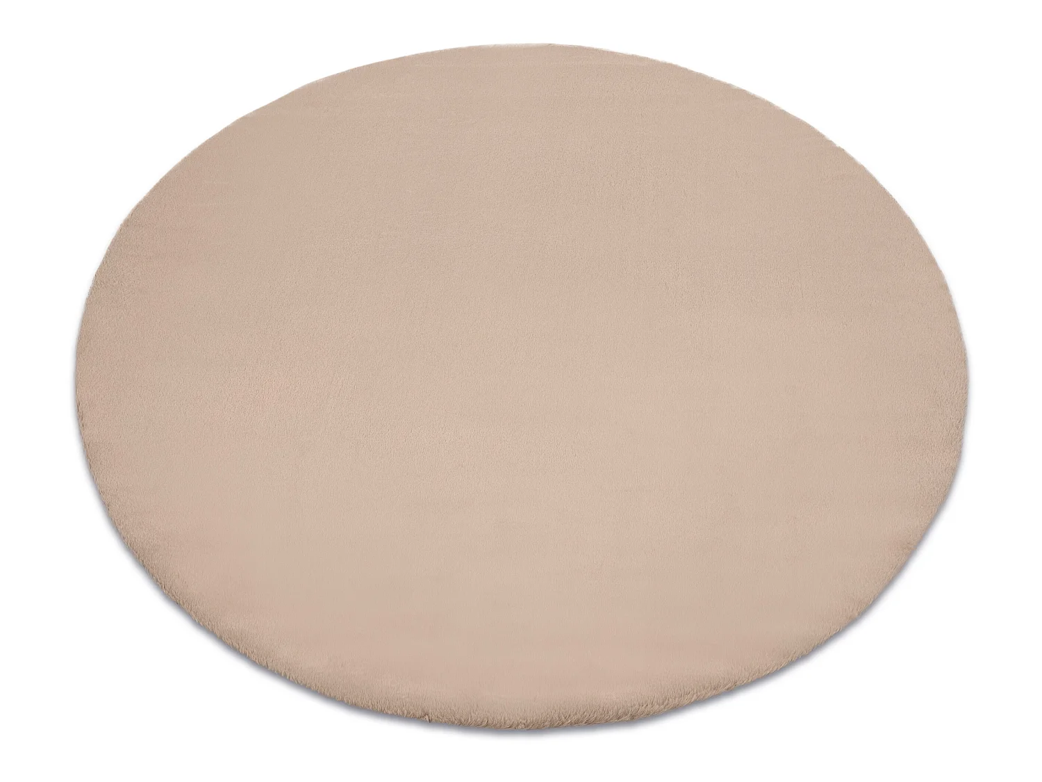 Tapijt BUNNY ROND taupe beige IMITATIE konijnenvacht cercle 100 cm