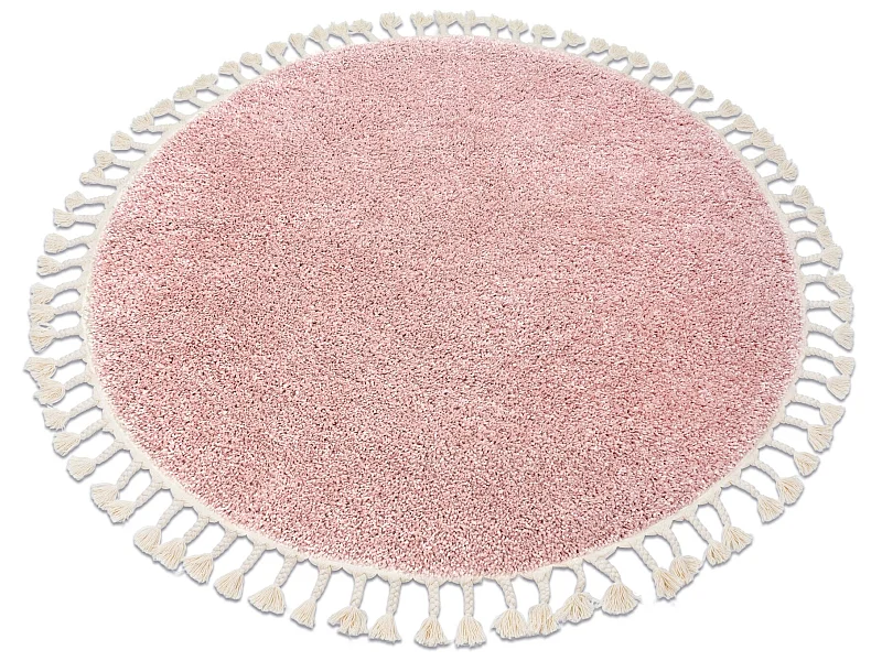 Tappeto BERBER 9000 cerchio rosa Frange berbero marocchino shaggy cercle 160 cm