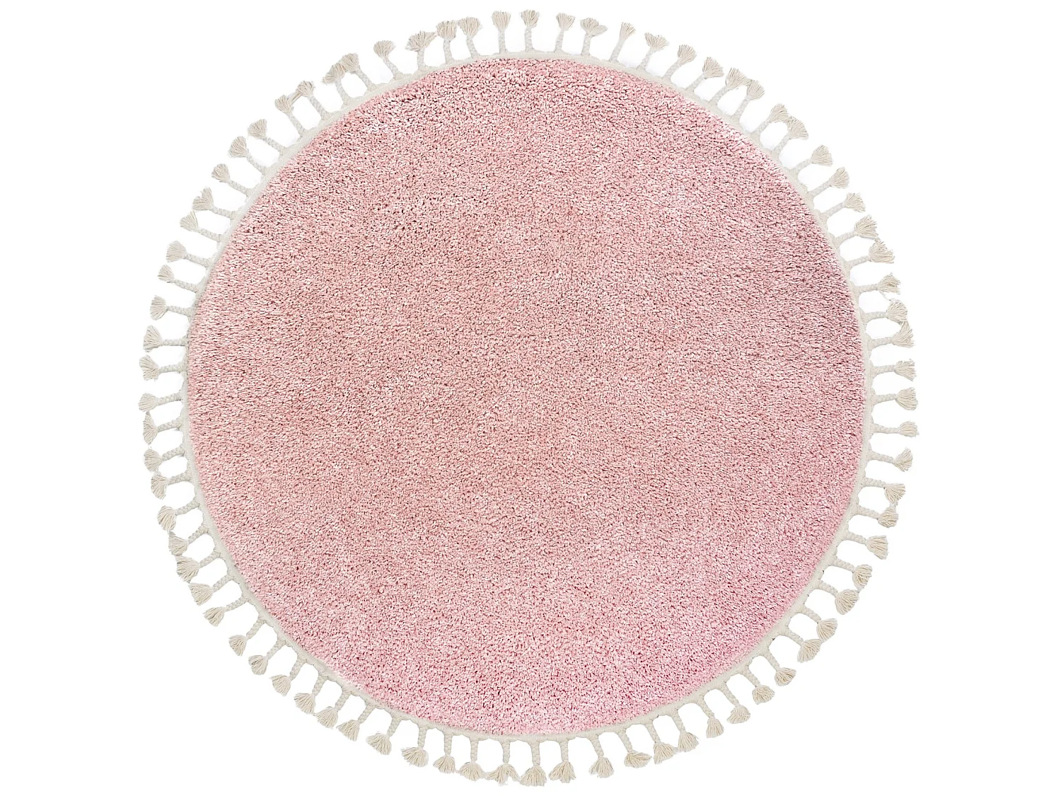Alfombra BERBER 9000 circulo rosado Franjas Bereber Marroquí Shaggy cercle 160 cm