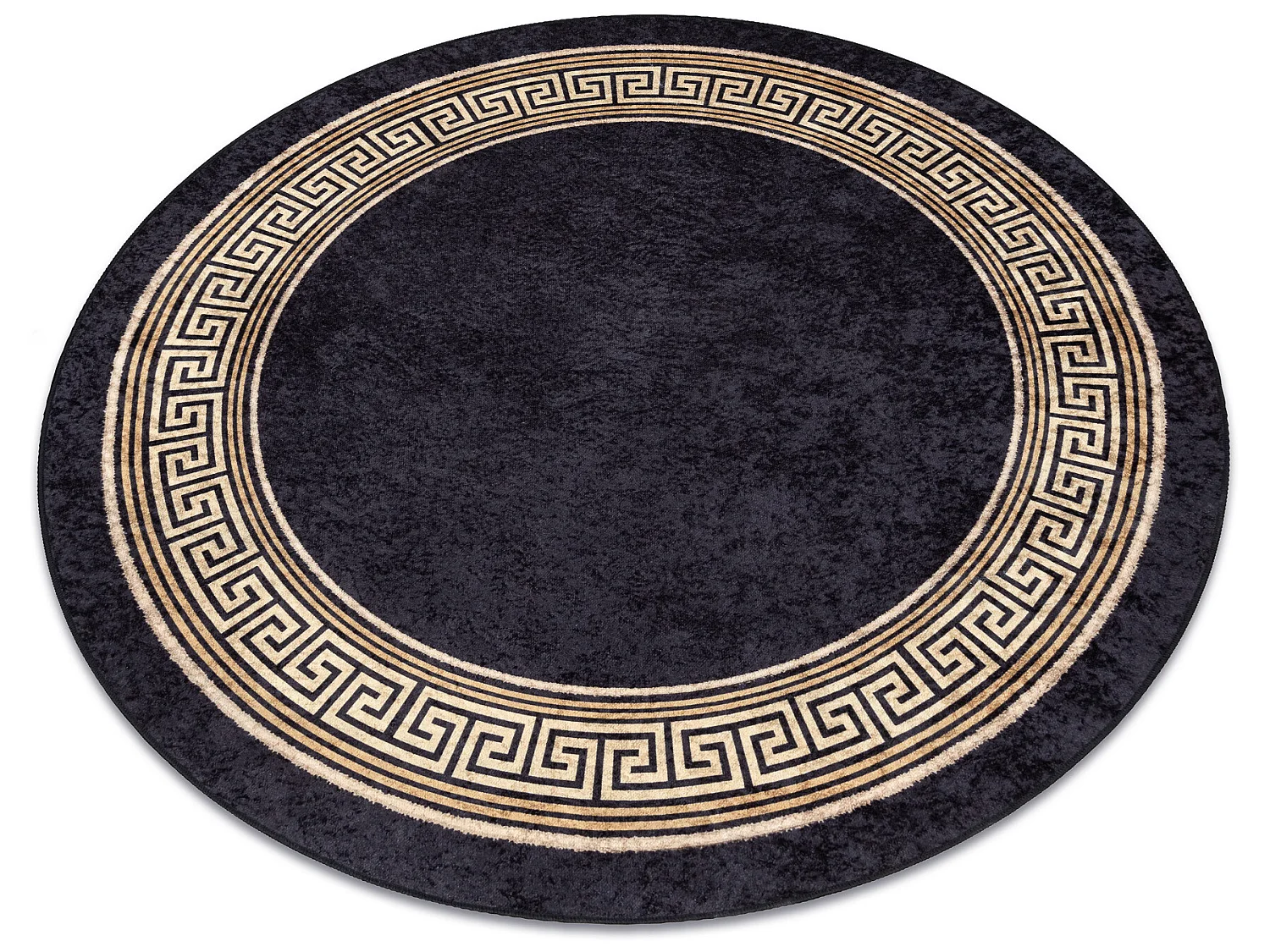 Alfombra lavable MIRO 51360.802 circulo Griego antideslizante - negro  cercle 160 cm