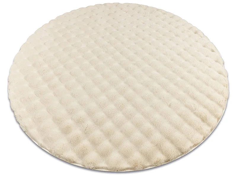 Teppich BUBBLE Kreis elfenbein 12 IMITATION VON KANINCHENFELL 3D - str cercle 80 cm