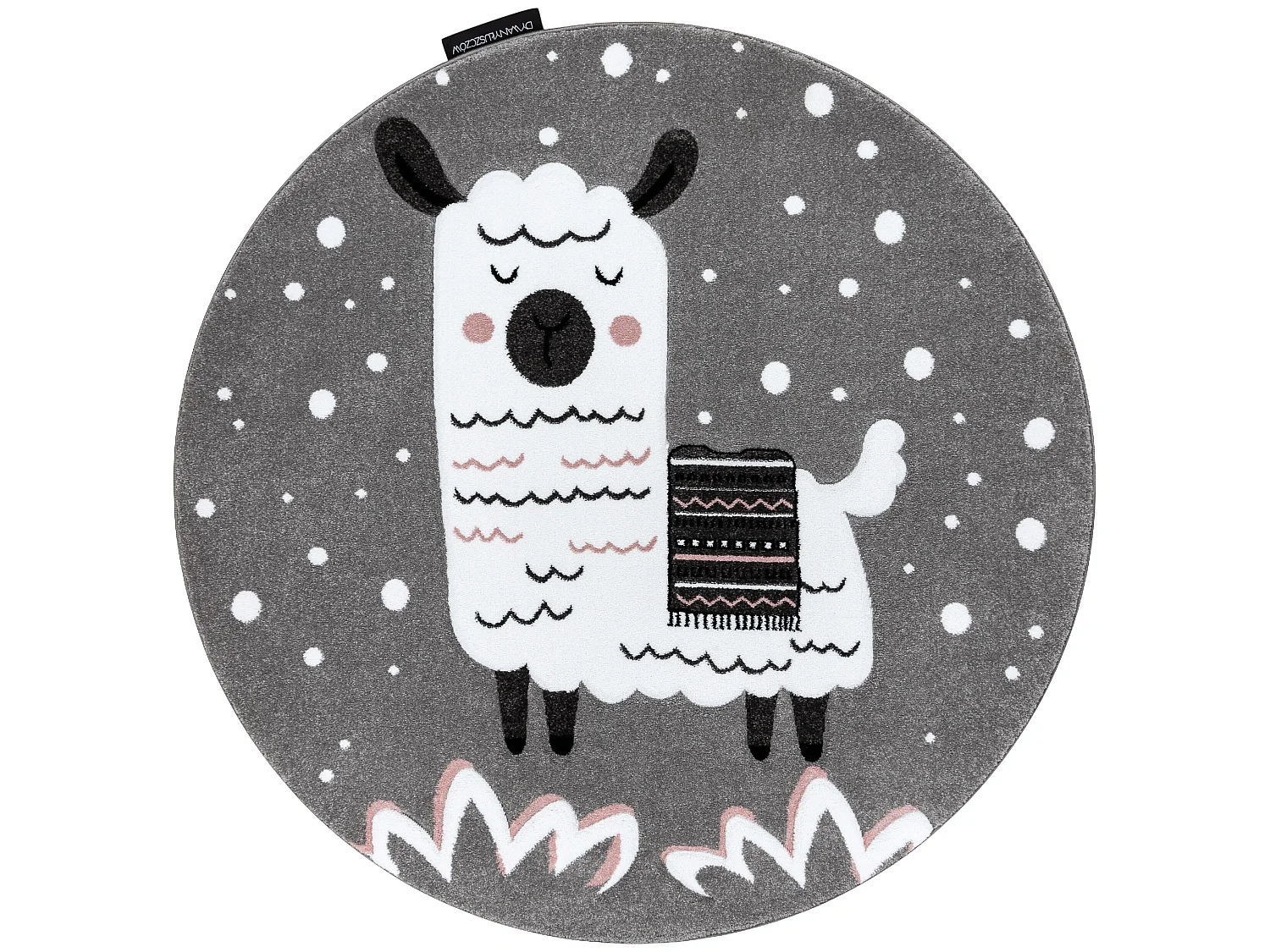 Tapijt PETIT LAMA ROND grijskleuring cercle 140 cm