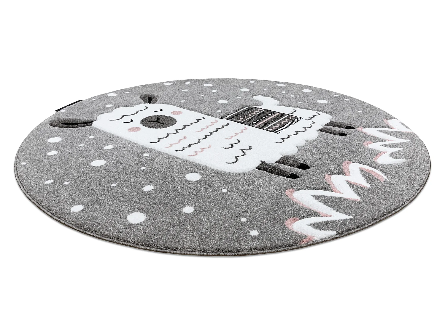 Tapijt PETIT LAMA ROND grijskleuring cercle 140 cm