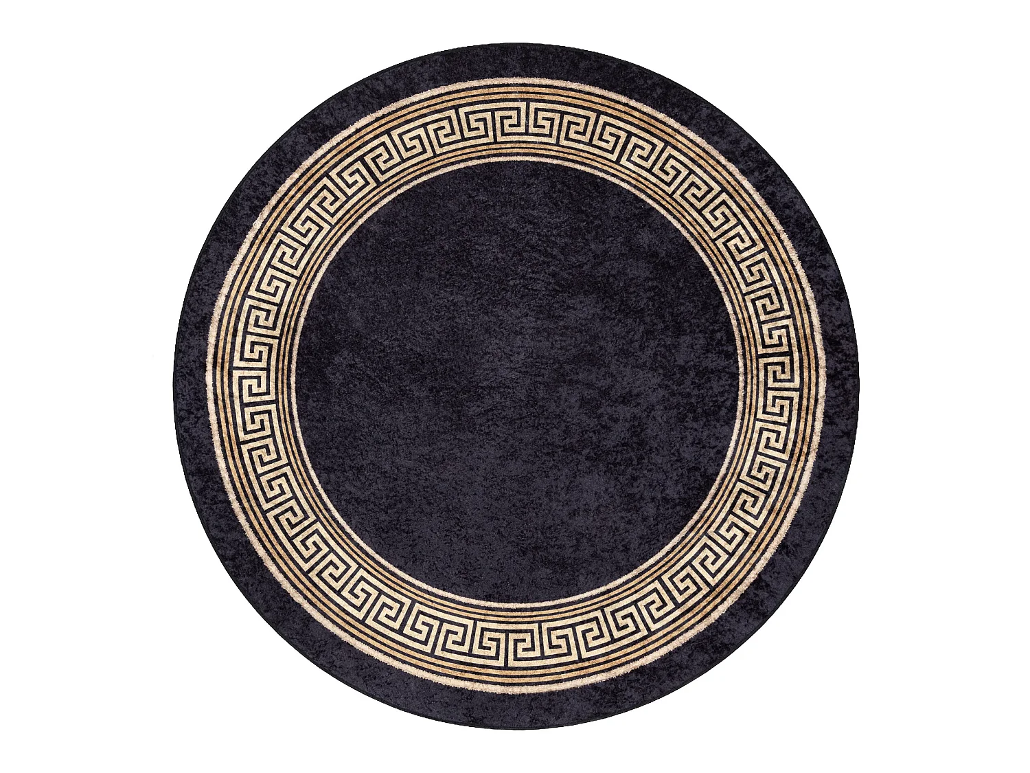 Tapis lavable MIRO 51360.802 cercle Grec antidérapant - noir / or cercle 120 cm