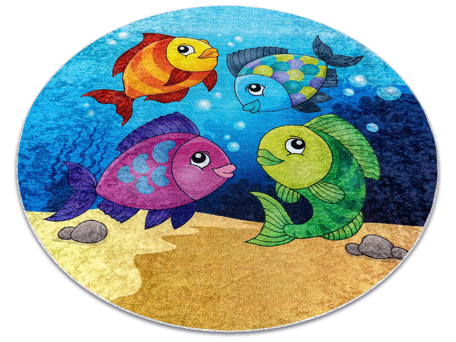 JUNIOR 51594.801 cirkel tapijt wasbaar dieren vissen, oceaan voor kind cercle 80 cm