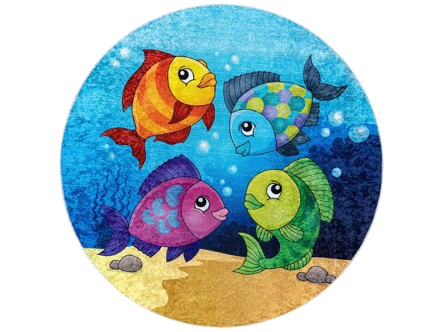 JUNIOR 51594.801 cirkel tapijt wasbaar dieren vissen, oceaan voor kind cercle 80 cm