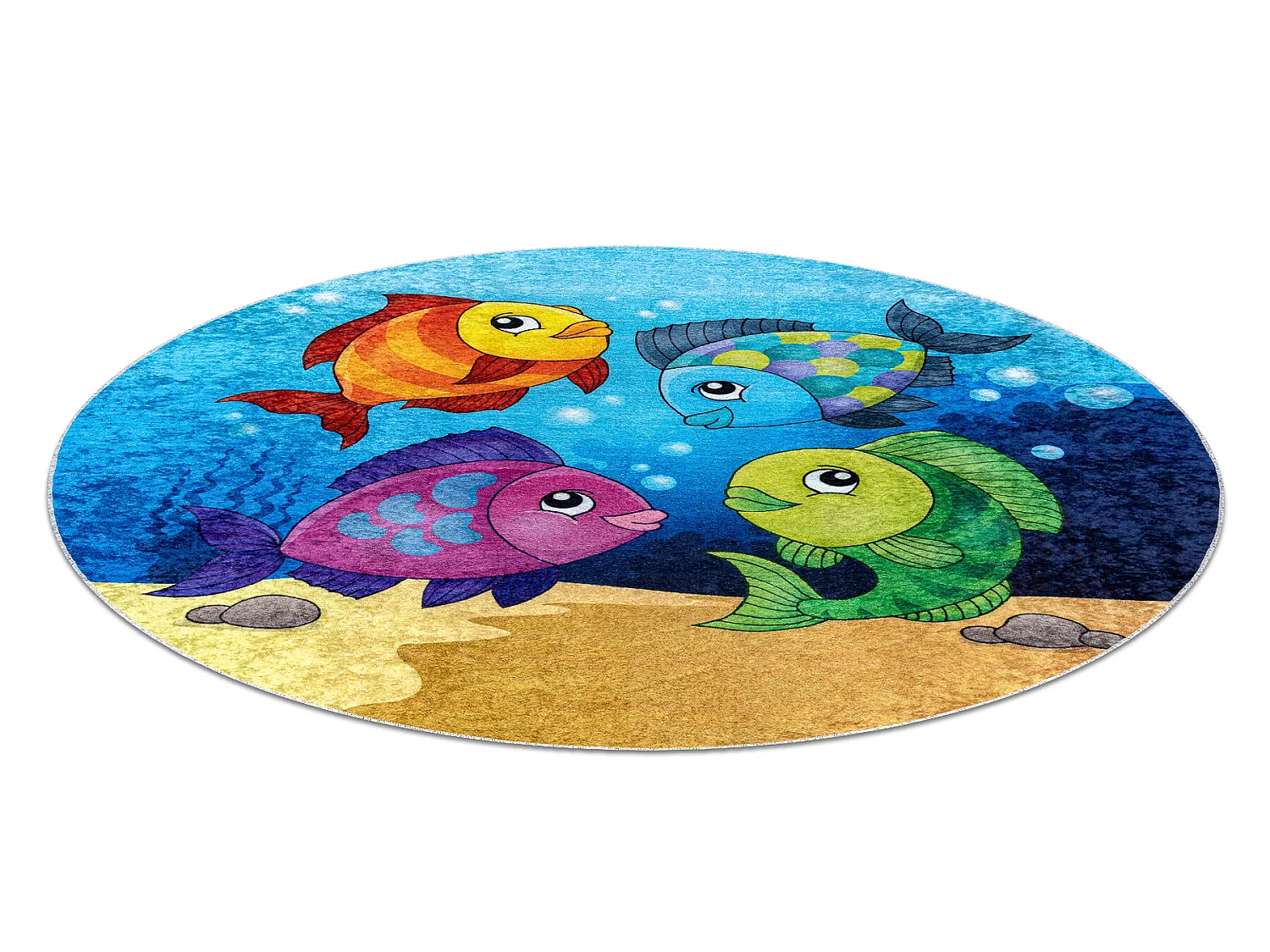 JUNIOR 51594.801 cirkel tapijt wasbaar dieren vissen, oceaan voor kind cercle 80 cm