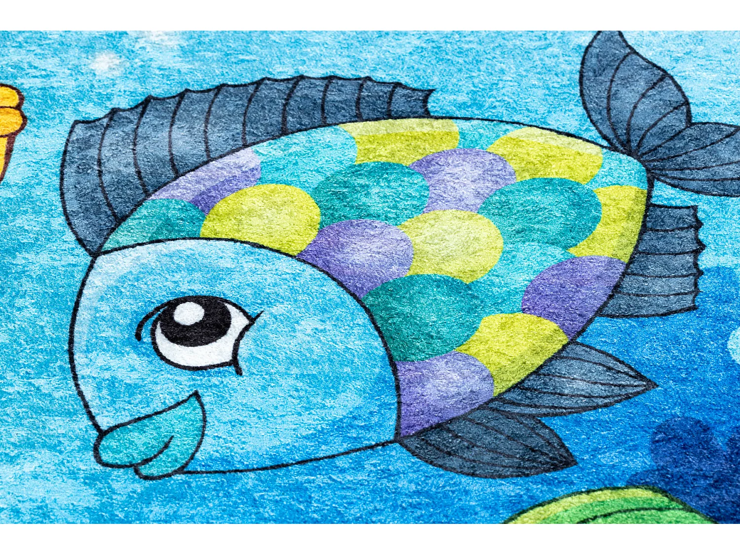 JUNIOR 51594.801 cirkel tapijt wasbaar dieren vissen, oceaan voor kind cercle 80 cm