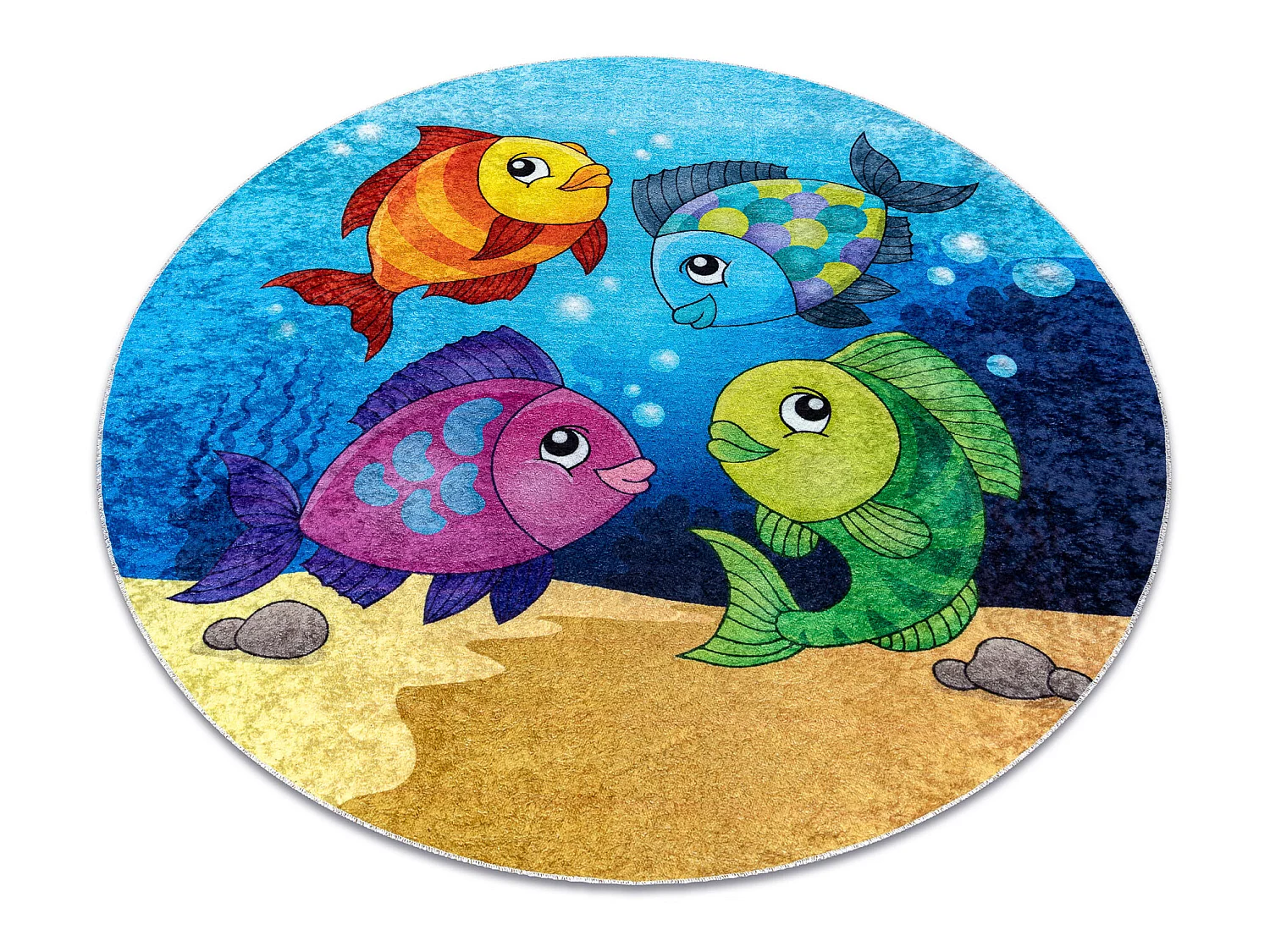 JUNIOR 51594.801 cirkel tapijt wasbaar dieren vissen, oceaan voor kind cercle 80 cm