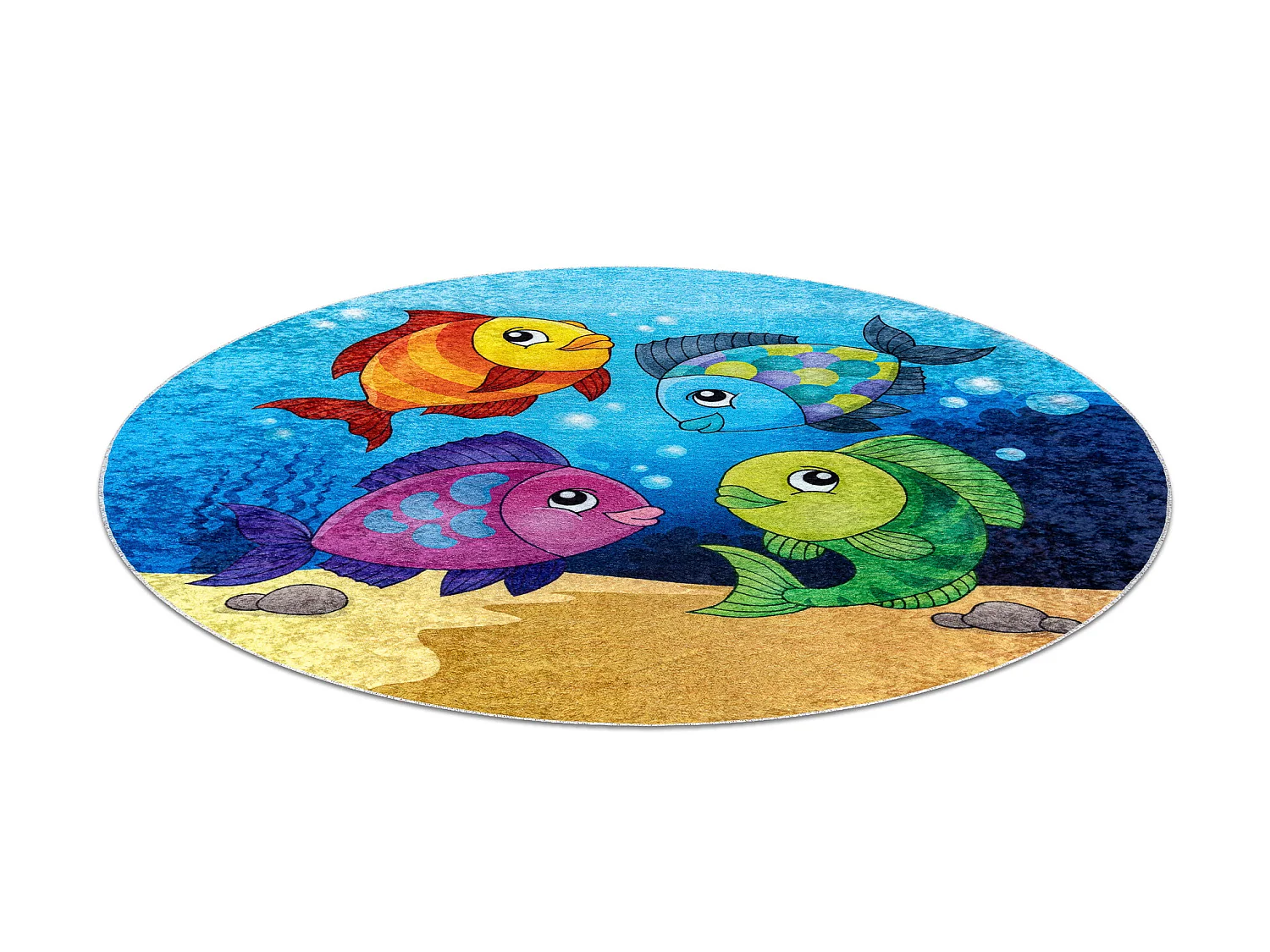 JUNIOR 51594.801 cirkel tapijt wasbaar dieren vissen, oceaan voor kind cercle 80 cm