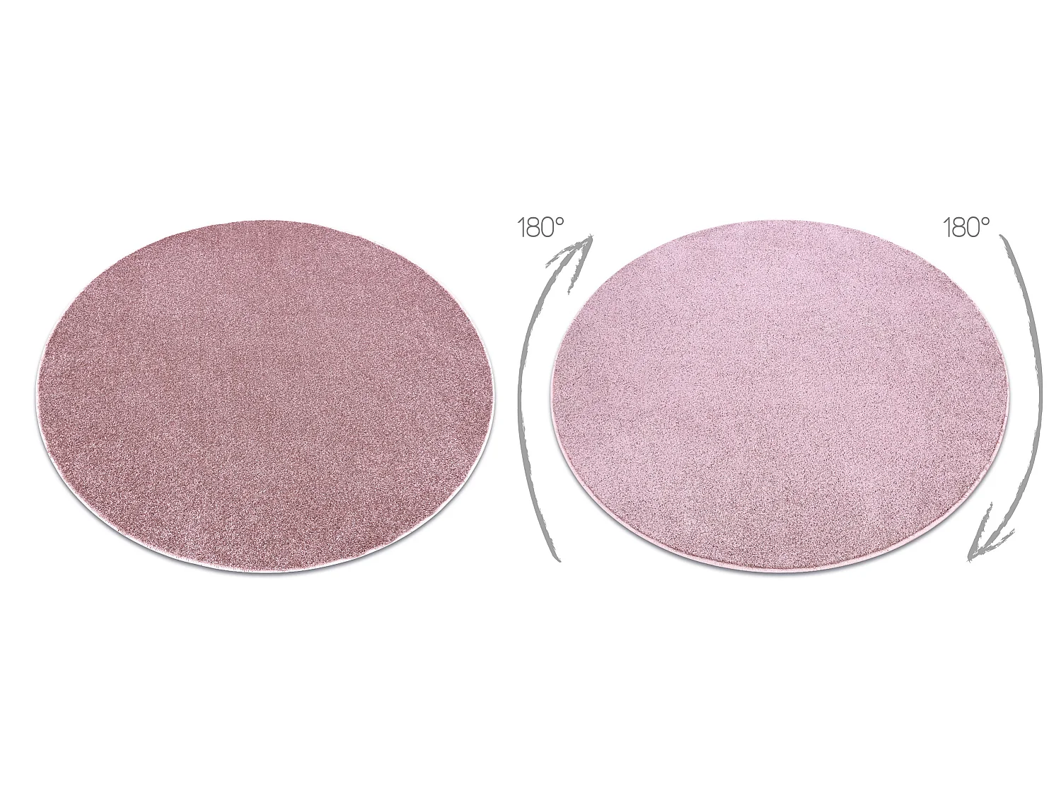 TAPIJT ROND SANTA FE vuil rozekleuring 60 , glad , uniform, enkele kle cercle 100 cm