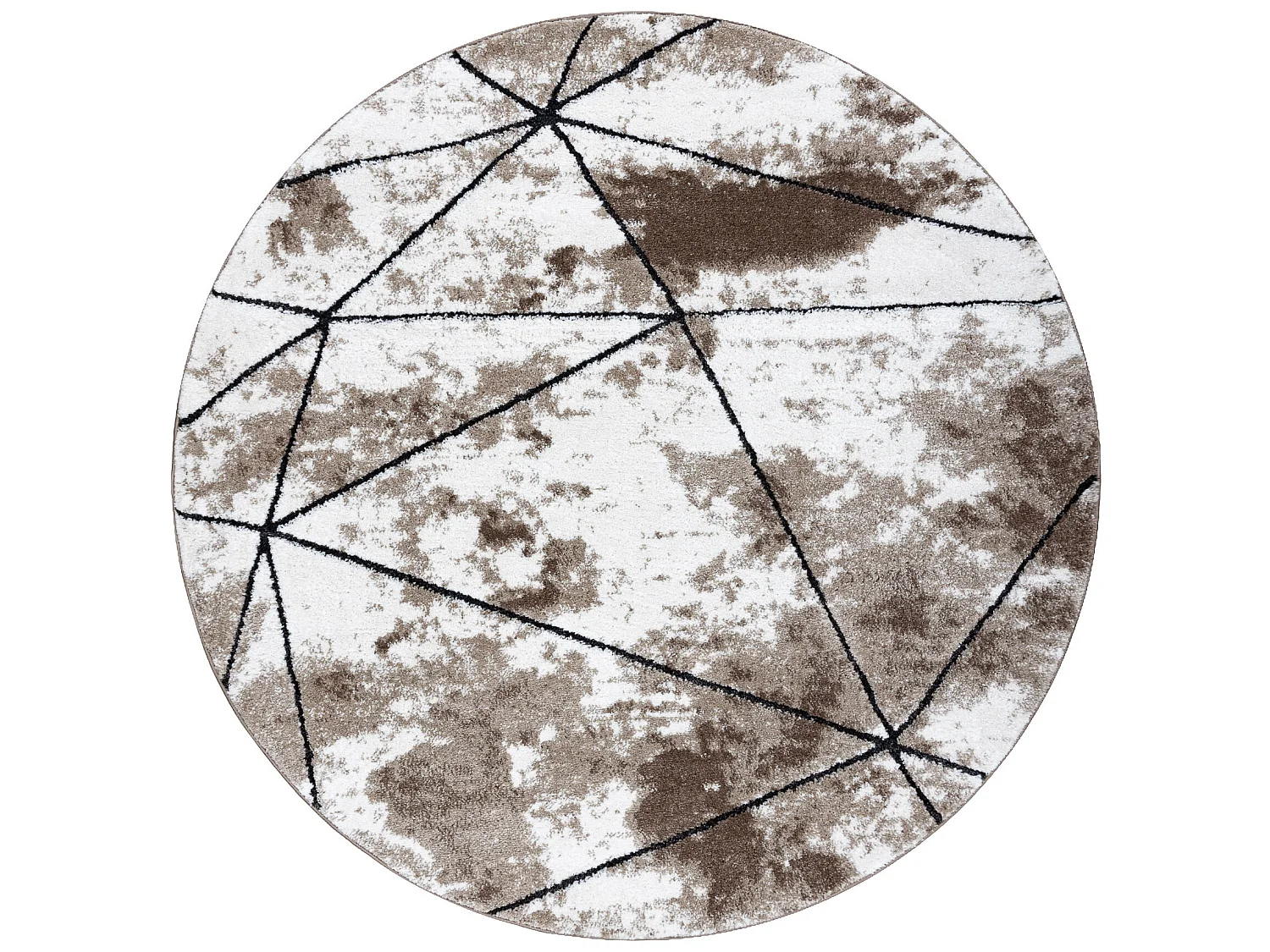 Tapijt modern COZY Polygons Rond, geometrisch , drieho - Structureel,  cercle 100 cm