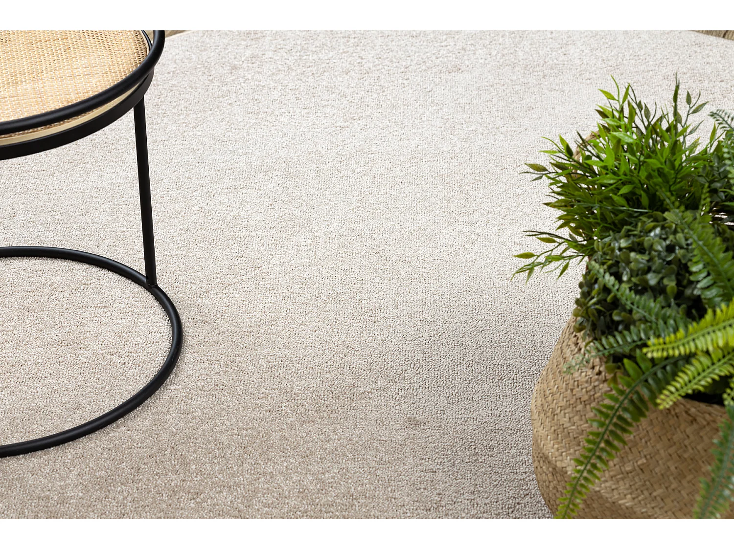 TAPIS cercle CASHMERE beige 312 plaine cercle 100 cm