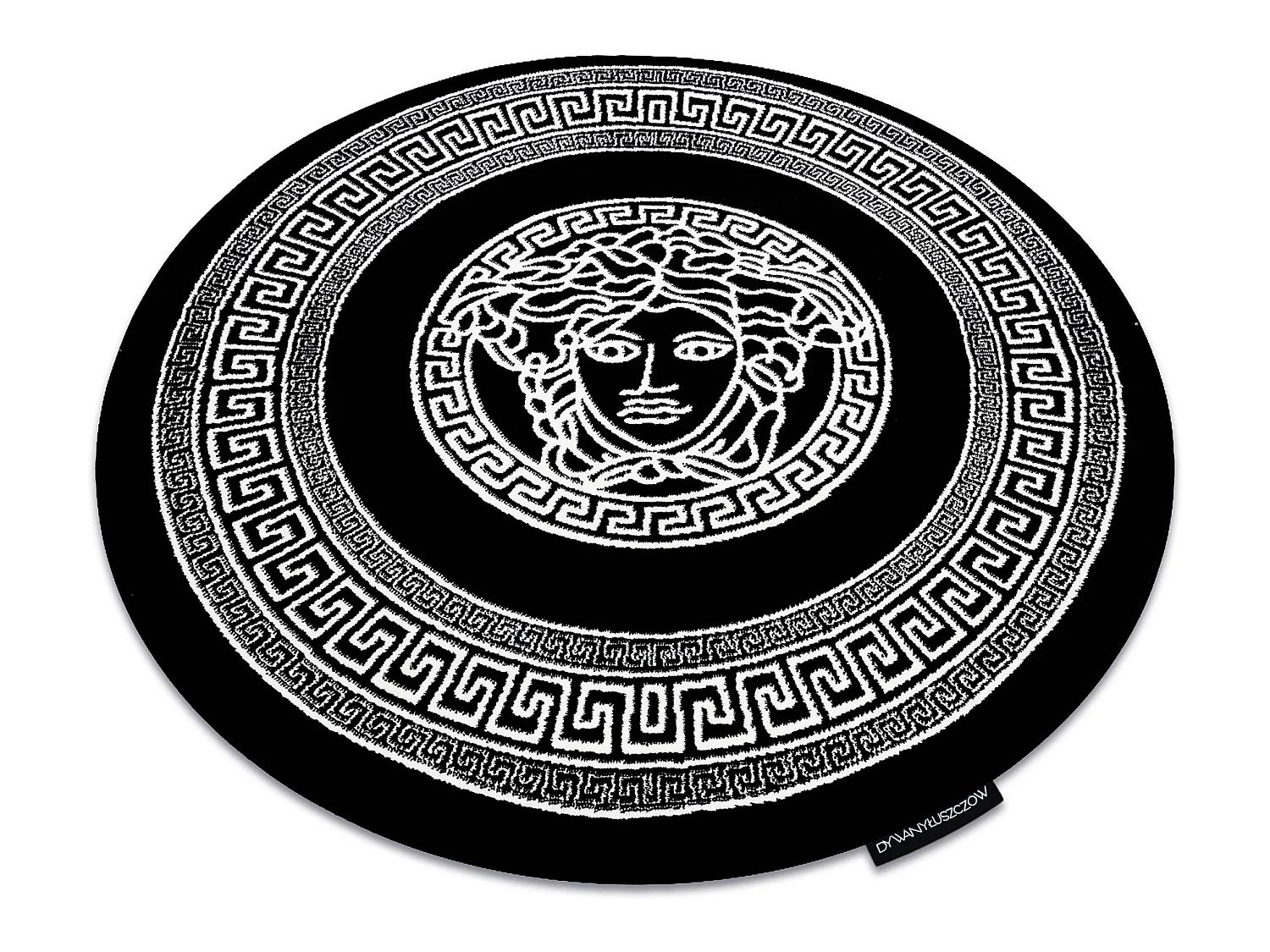 Tapijt HAMPTON Medusa rond grieks kwallen zwart cercle 160 cm