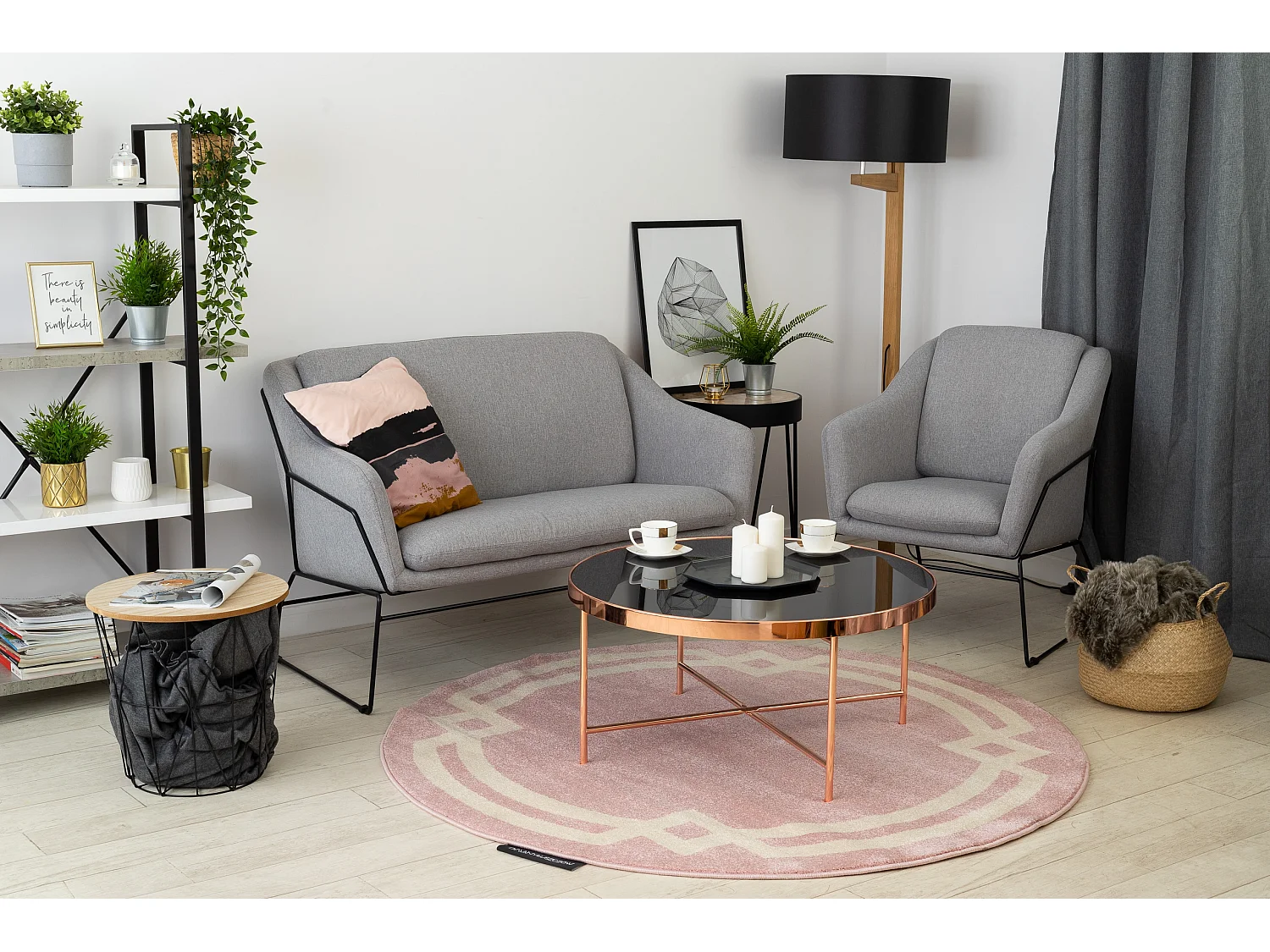 Dywan HAMPTON Lux koło róż cercle 140 cm