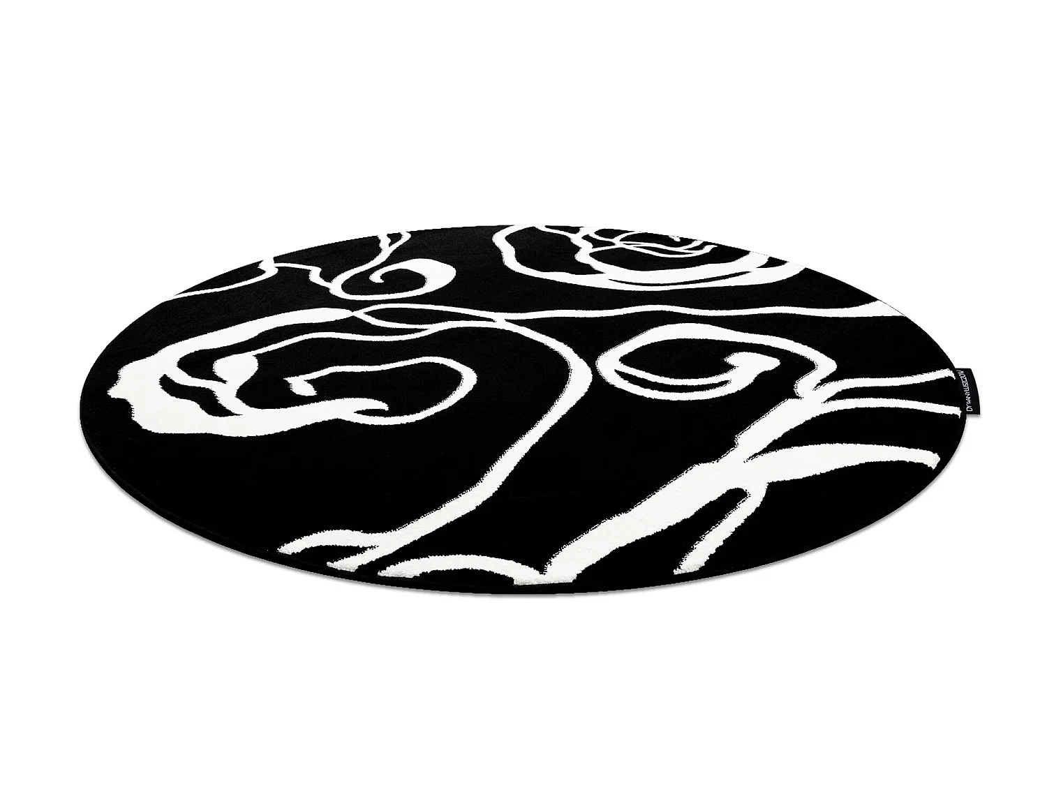Tapis HAMPTON Rosa cercle rouges, fleurs noir cercle 160 cm