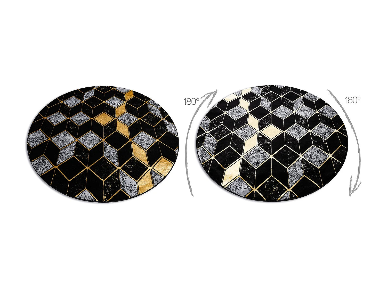 Tapis GLOSS moderne cercle 400B 86 élégant, glamour, art deco, 3D g� cercle 150 cm