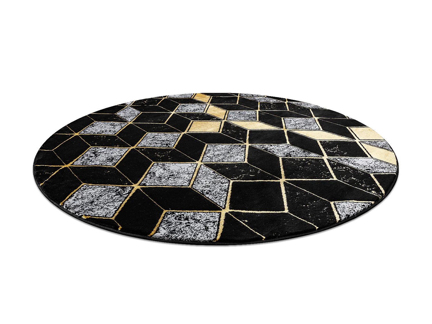 Tapis GLOSS moderne cercle 400B 86 élégant, glamour, art deco, 3D g� cercle 150 cm