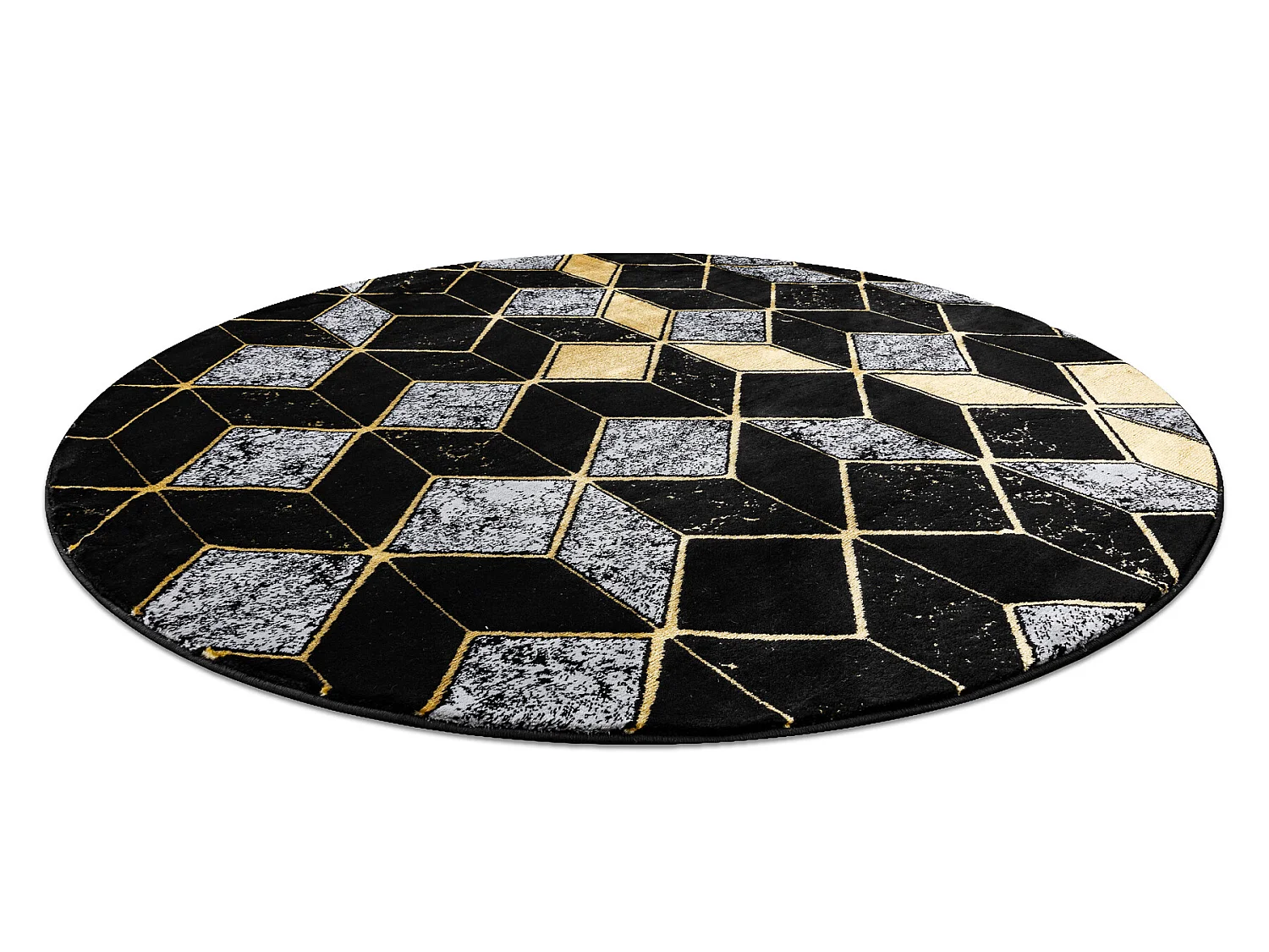 Tapis GLOSS moderne cercle 400B 86 élégant, glamour, art deco, 3D g� cercle 150 cm