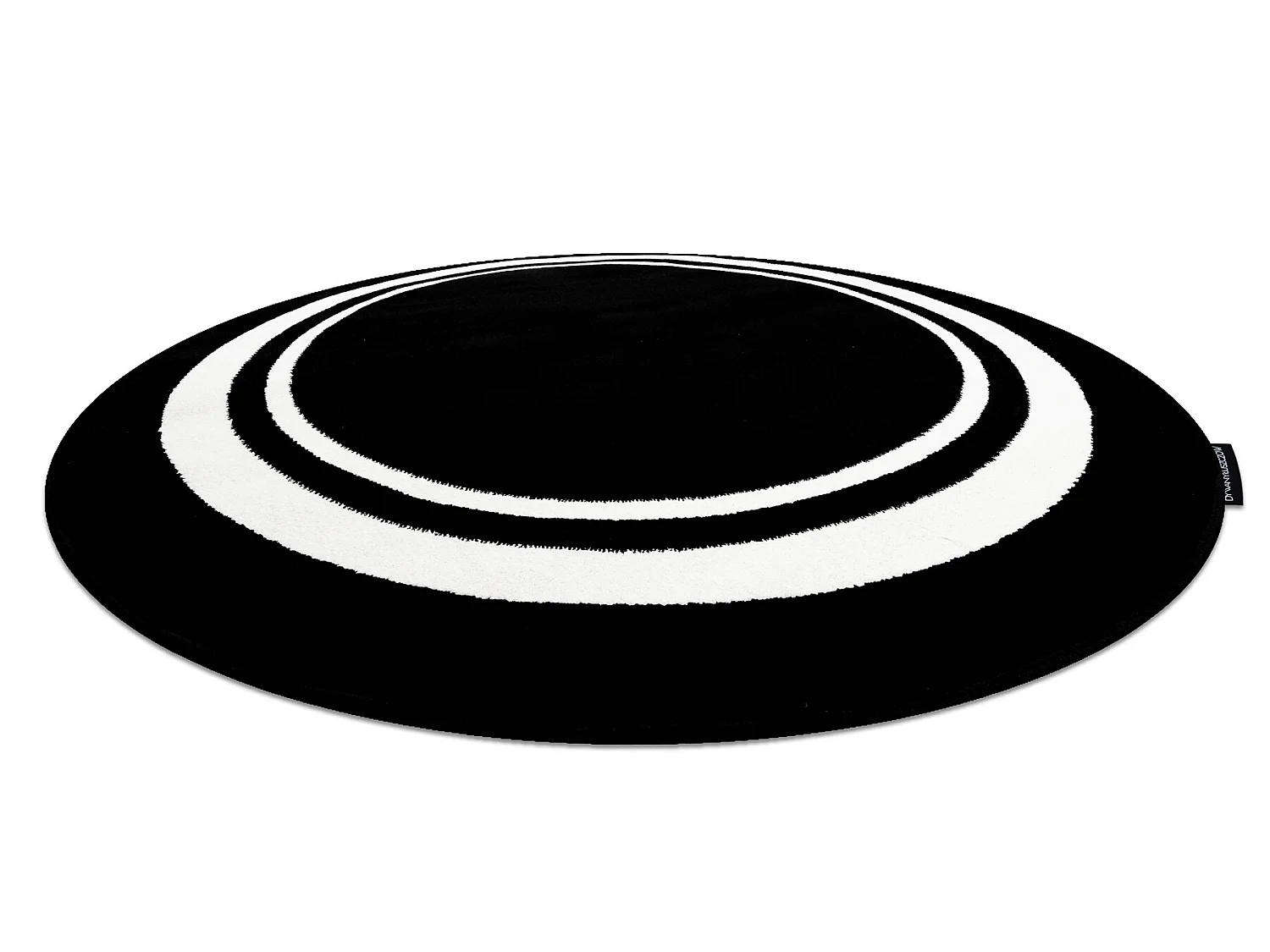 Tapis HAMPTON Border cercle cadre noir cercle 120 cm
