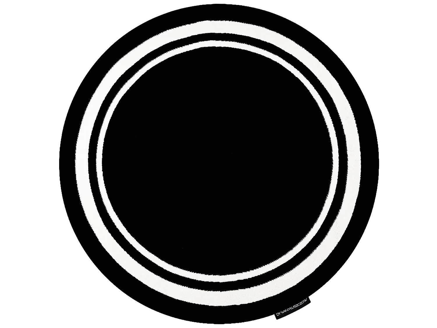 Tapis HAMPTON Border cercle cadre noir cercle 120 cm