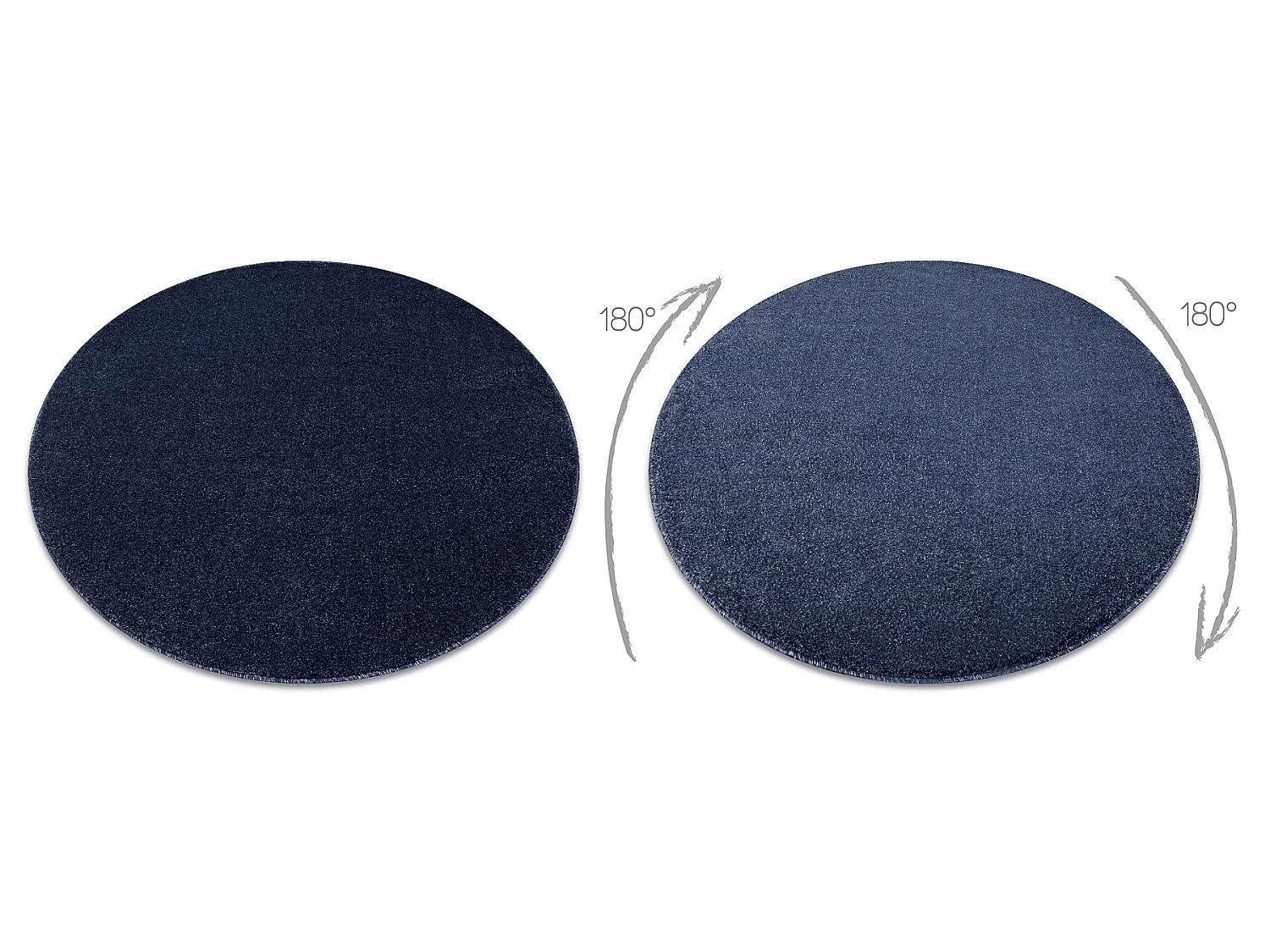 Tapis SOFTY cercle plaine couleur unie bleu foncé cercle 120 cm
