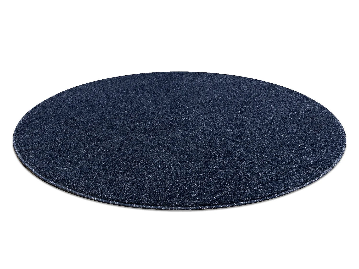 Tapis SOFTY cercle plaine couleur unie bleu foncé cercle 120 cm