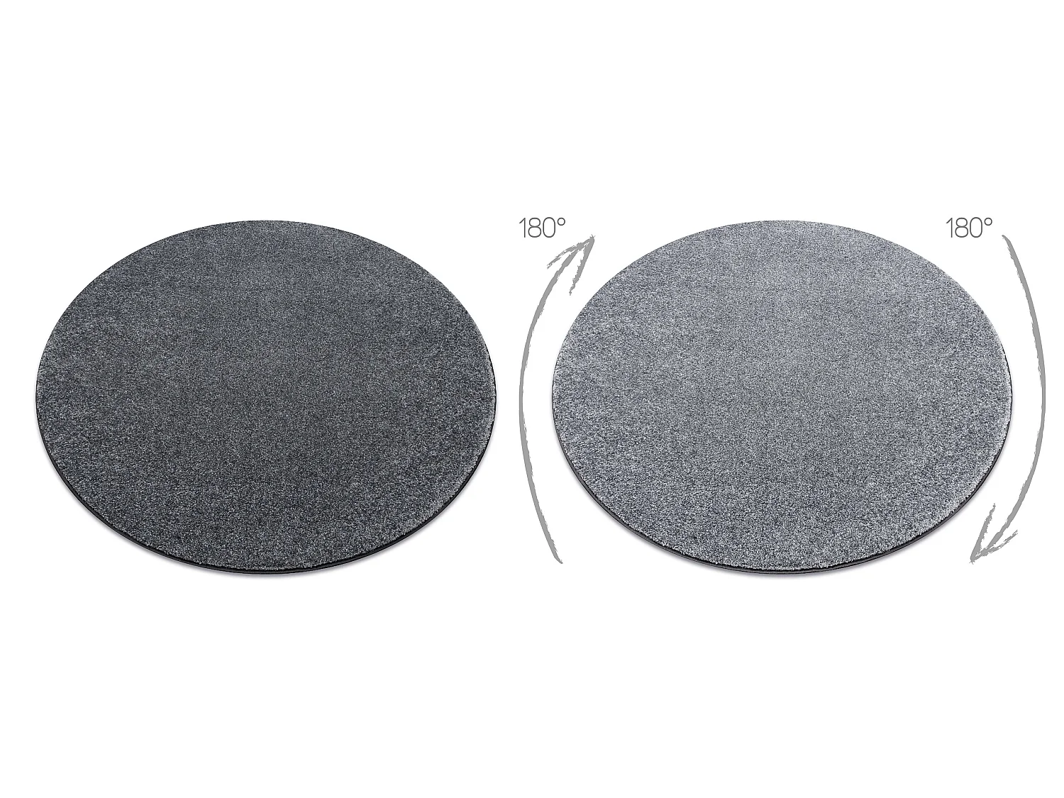 TAPIJT ROND SAN MIGUEL grijskleuring 97 , glad , uniform, enkele kleur cercle 133 cm