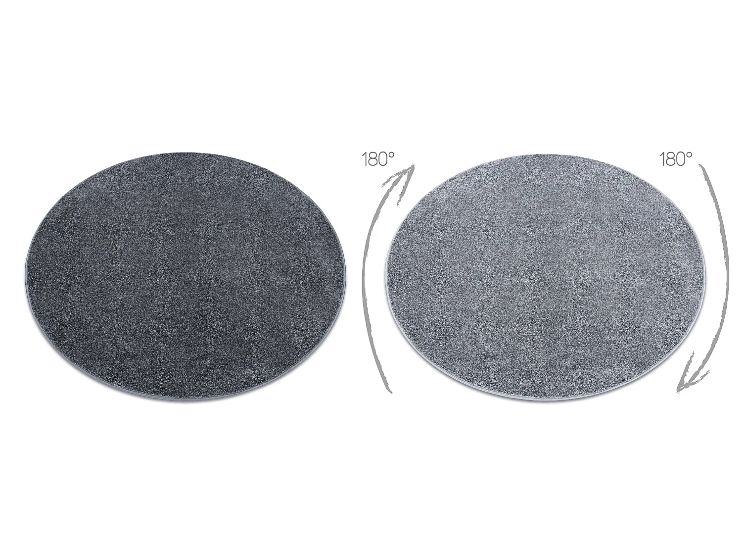 TAPIJT ROND SANTA FE grijskleuring 97 , glad , uniform, enkele kleur cercle 133 cm