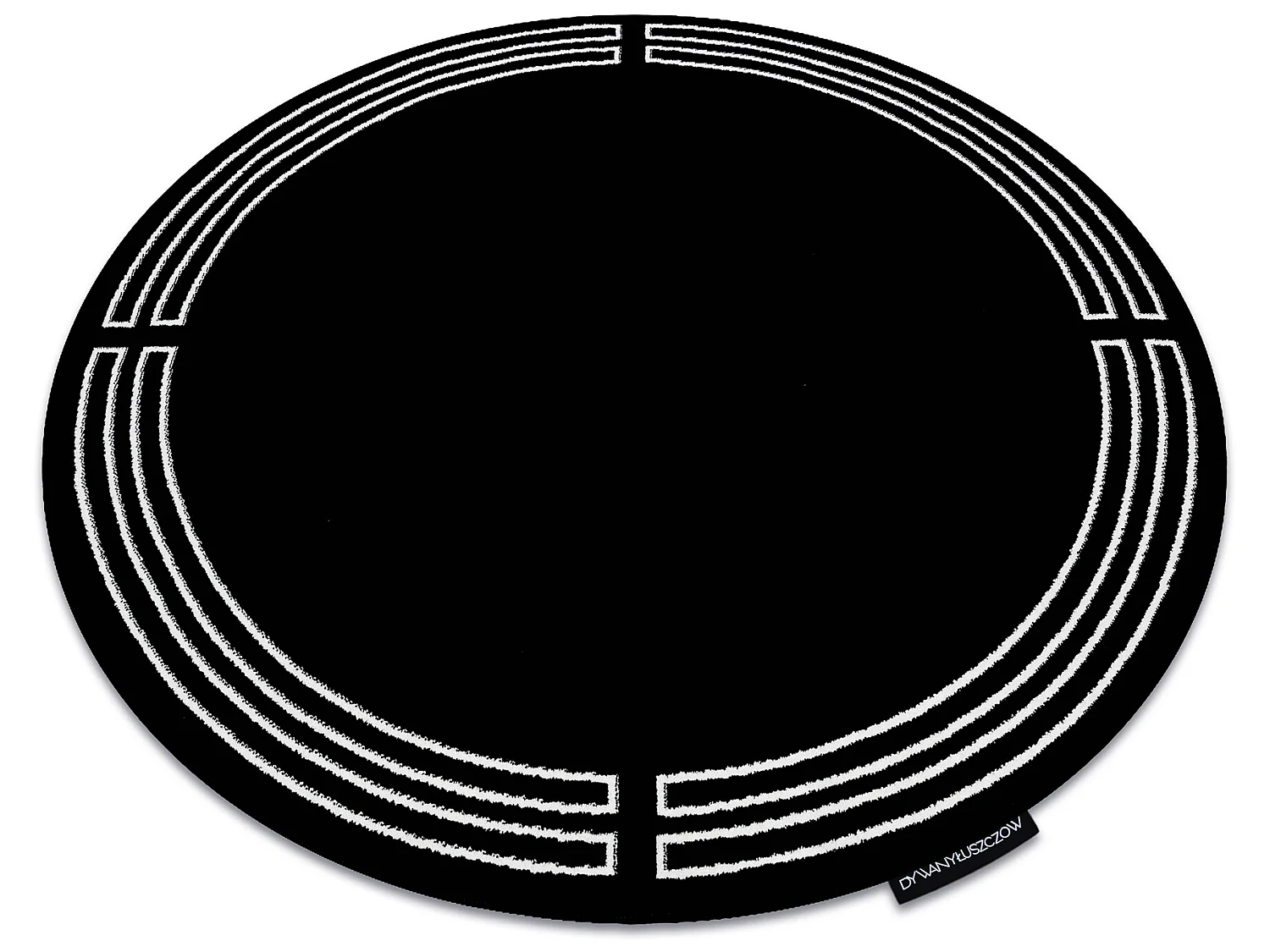 Tapijt HAMPTON Chick rond kader zwart cercle 160 cm