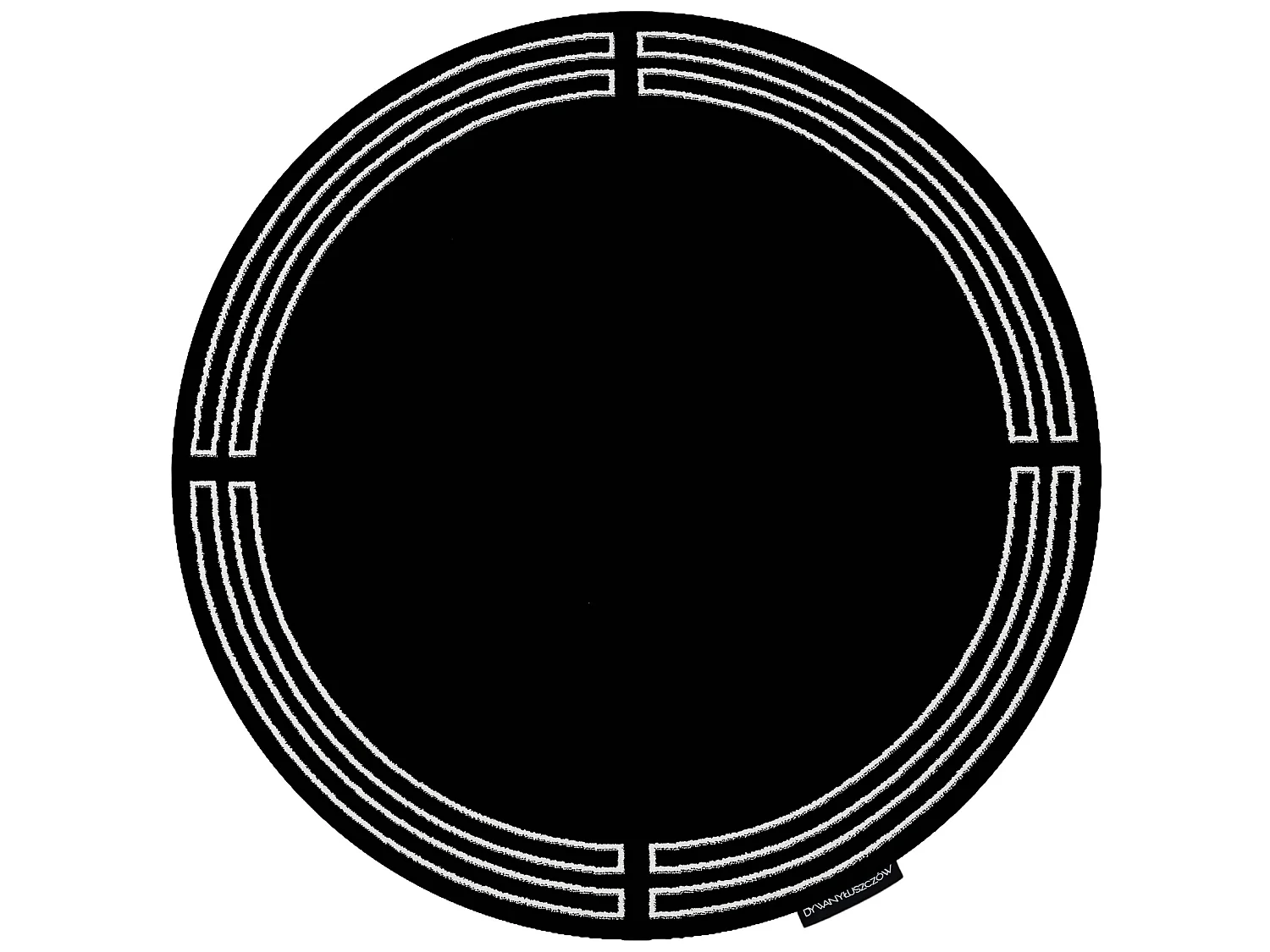 Tapijt HAMPTON Chick rond kader zwart cercle 160 cm