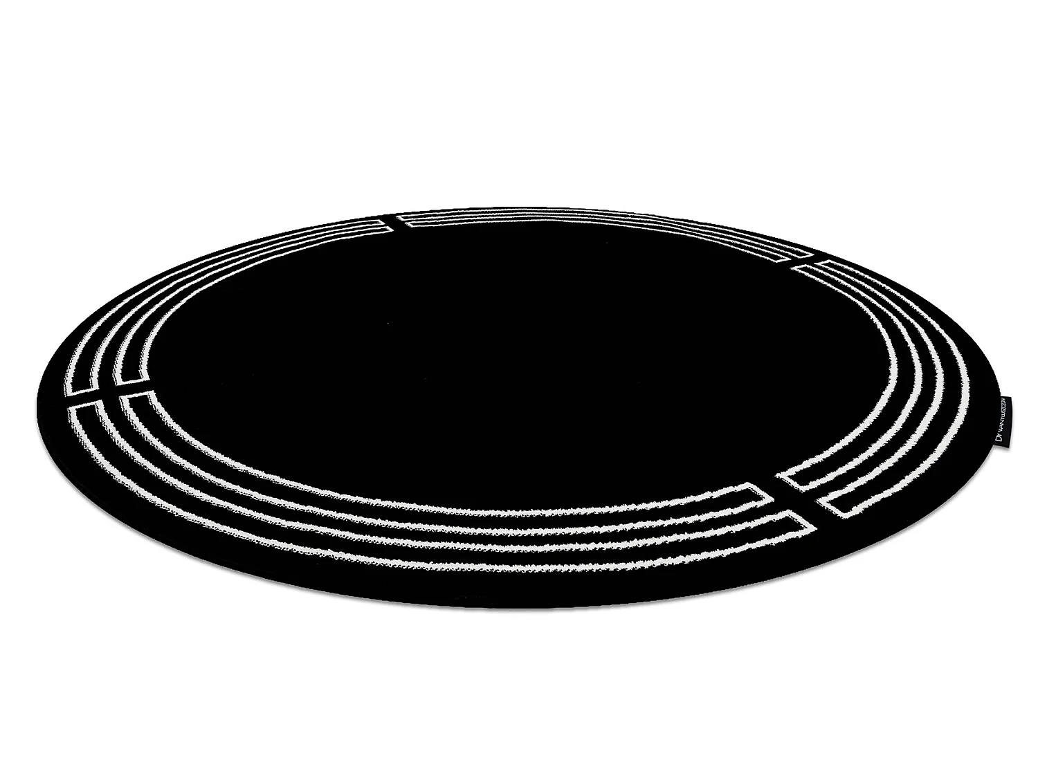 Tapijt HAMPTON Chick rond kader zwart cercle 160 cm