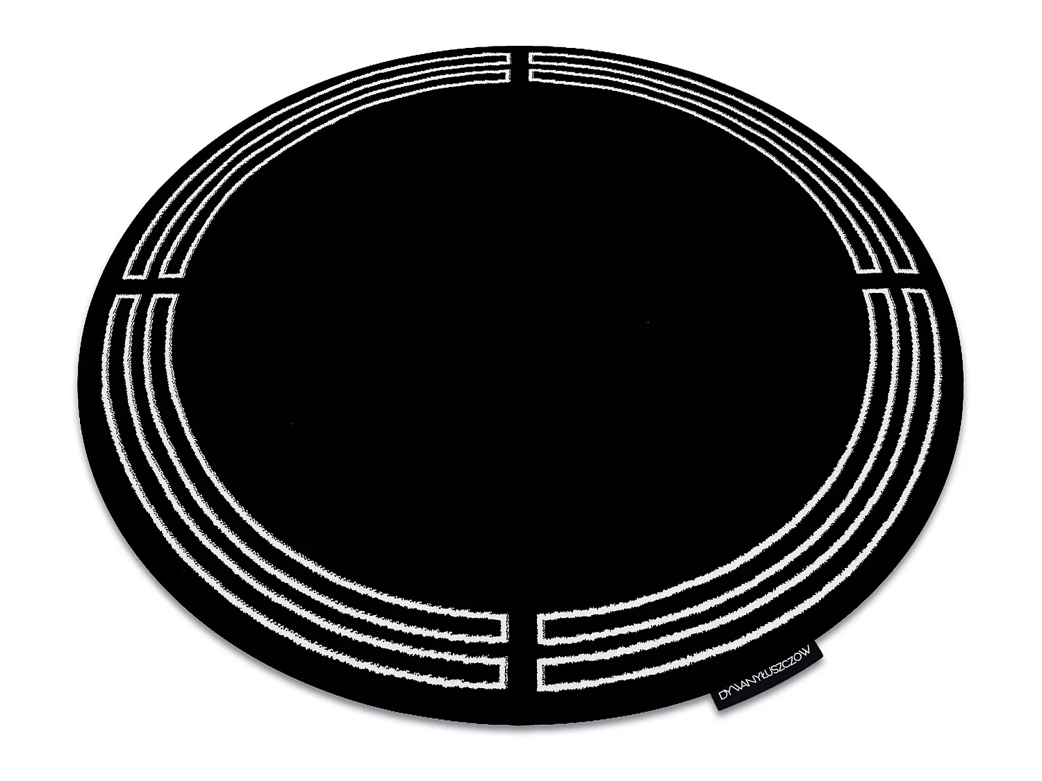 Tapis HAMPTON Chick cercle cadre noir cercle 160 cm