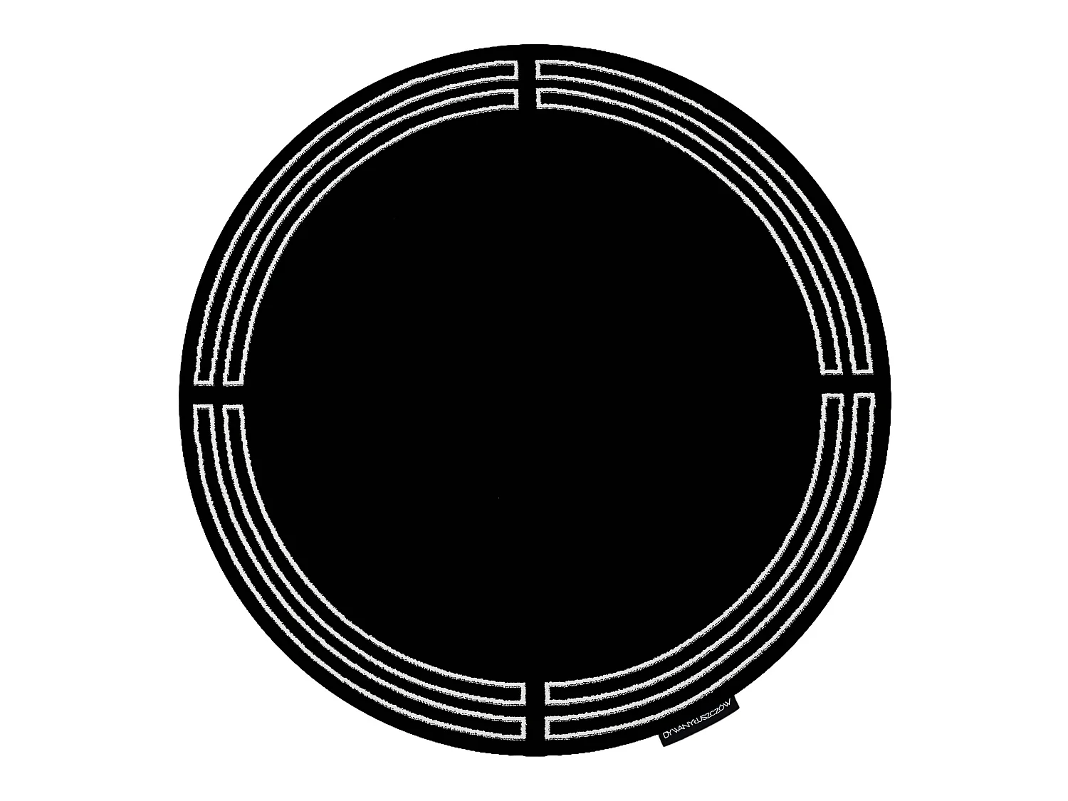 Tapis HAMPTON Chick cercle cadre noir cercle 160 cm