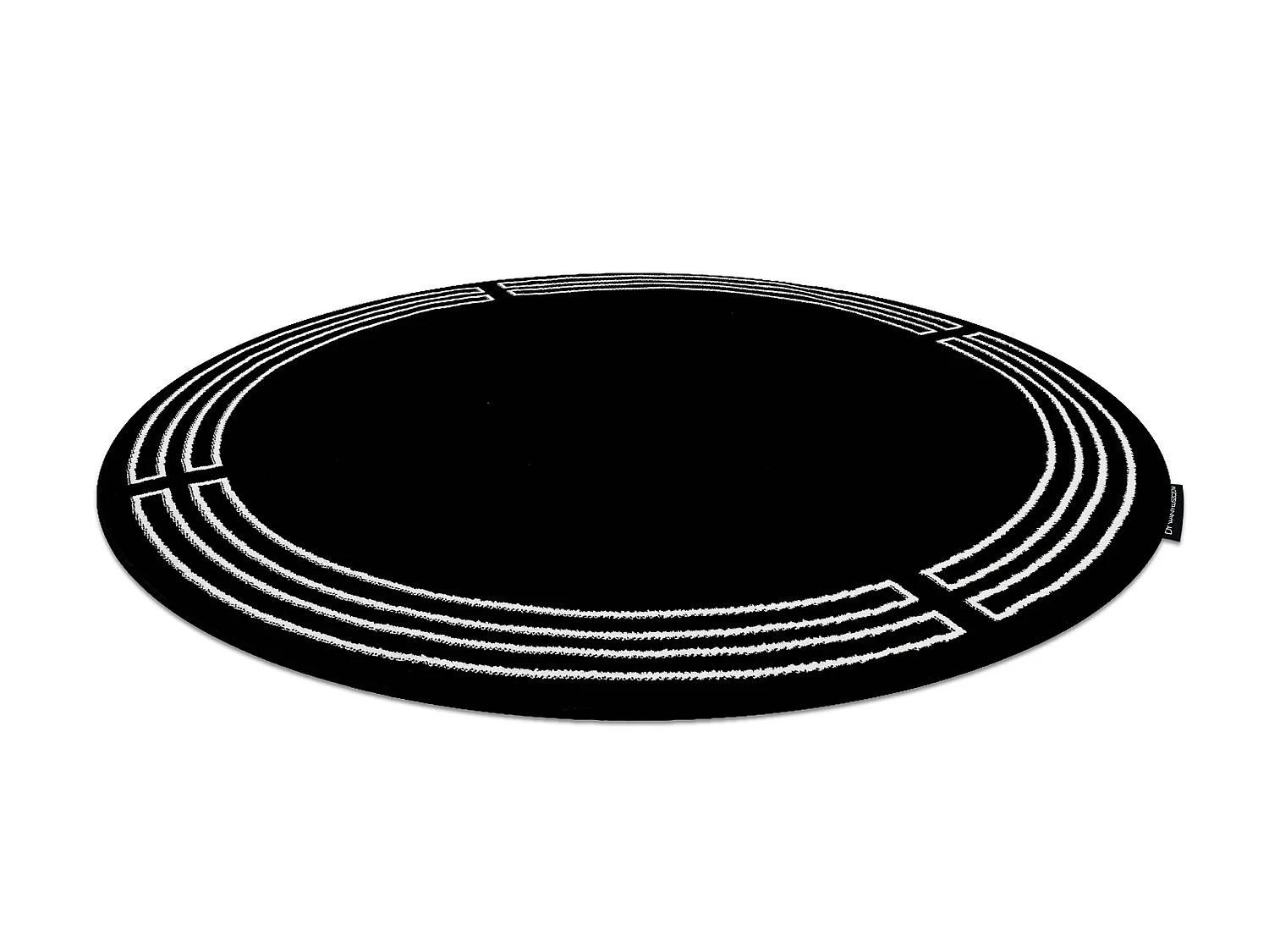 Tapis HAMPTON Chick cercle cadre noir cercle 160 cm