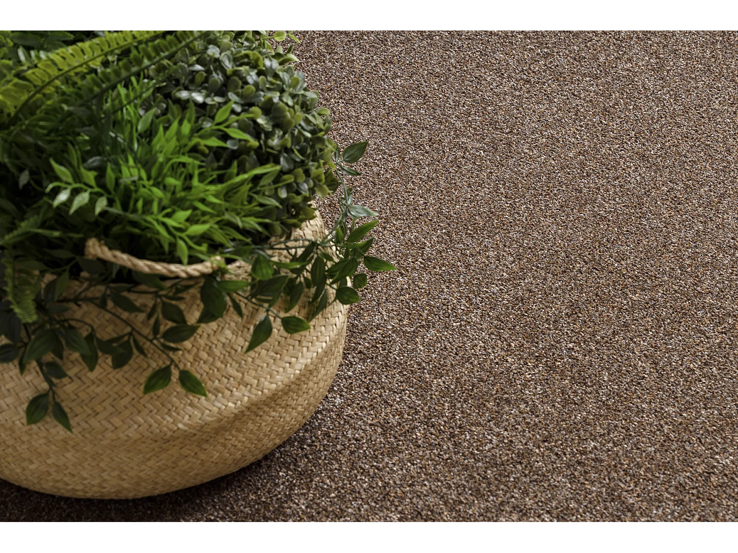 TAPIJT ROND MOORLAND TWIST helder , bruin cercle 150 cm