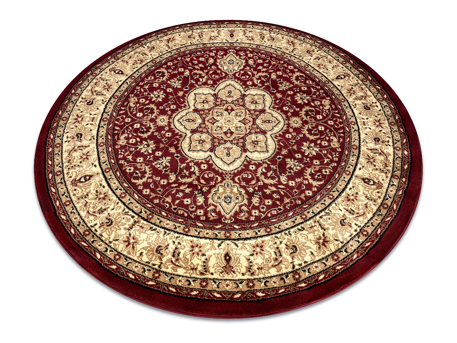 Tapis ROYAL ADR cercle modèle 521 bordeaux cercle 150 cm