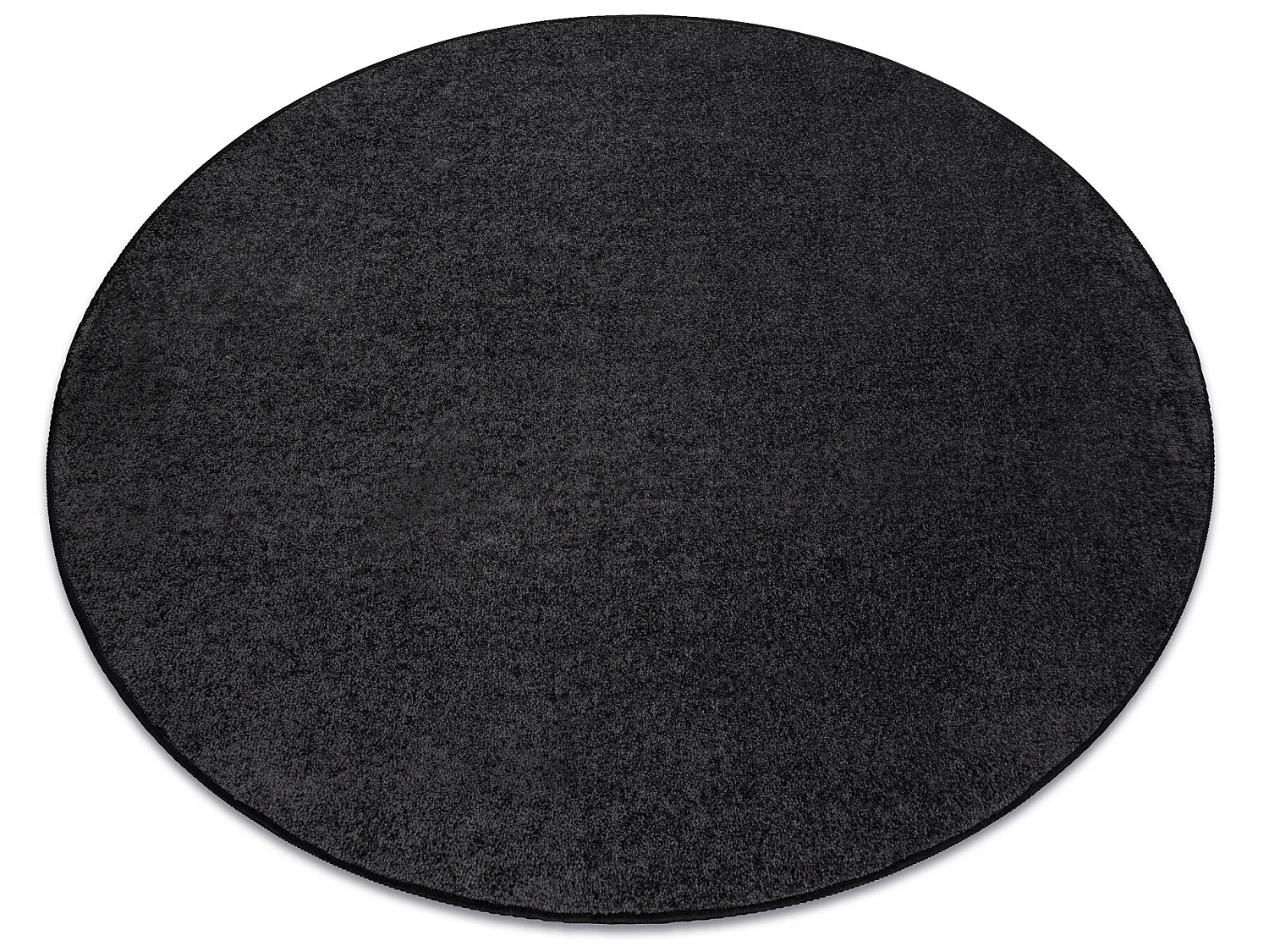 TAPIJT ROND SANTA FE zwart 98, glad , uniform, enkele kleur cercle 200 cm