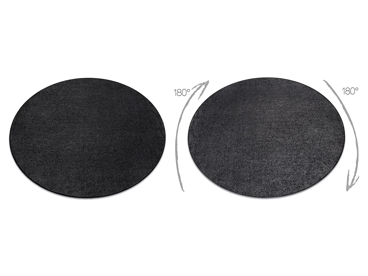 TAPIJT ROND SANTA FE zwart 98, glad , uniform, enkele kleur cercle 200 cm