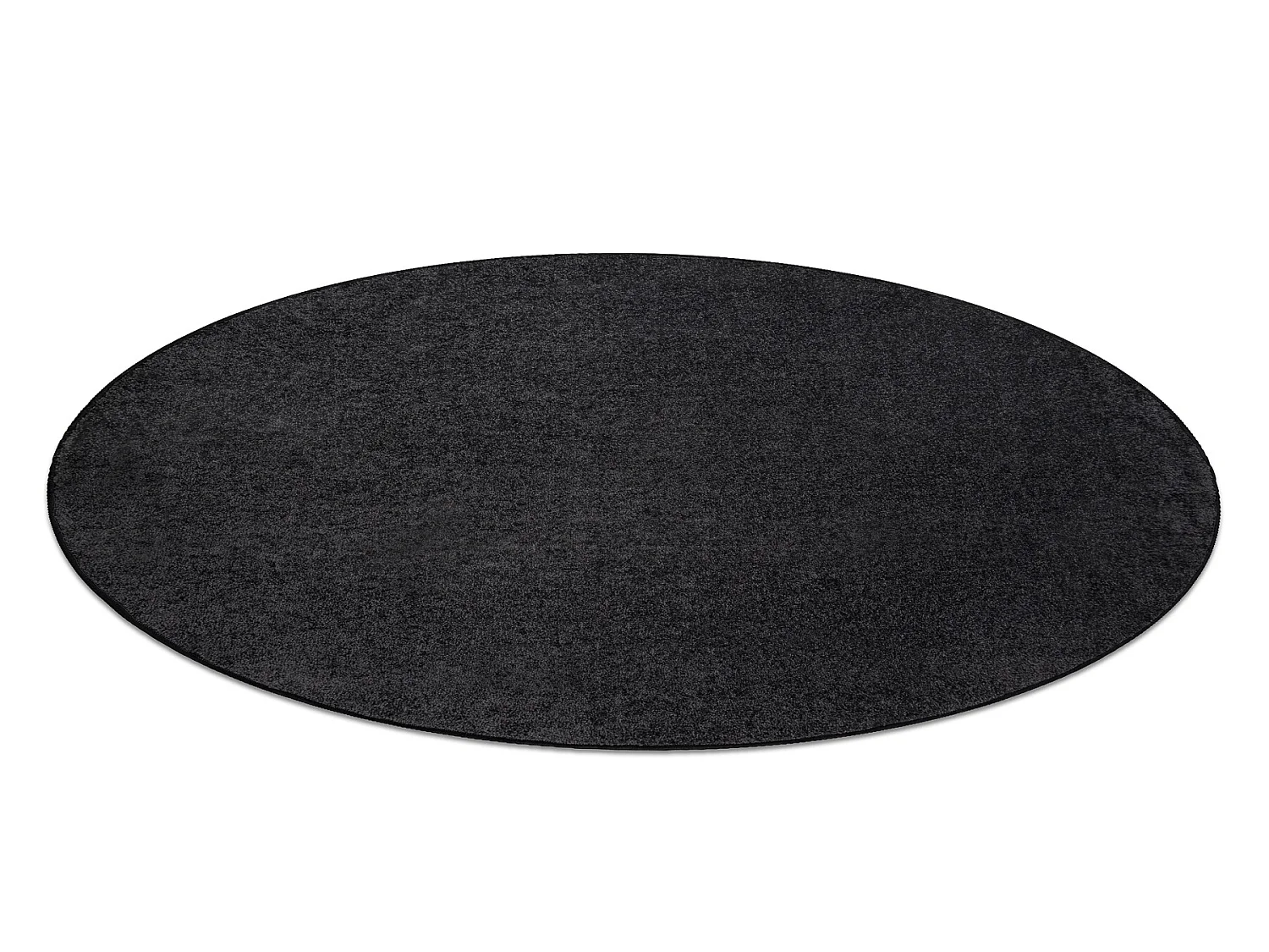 TAPIJT ROND SANTA FE zwart 98, glad , uniform, enkele kleur cercle 200 cm