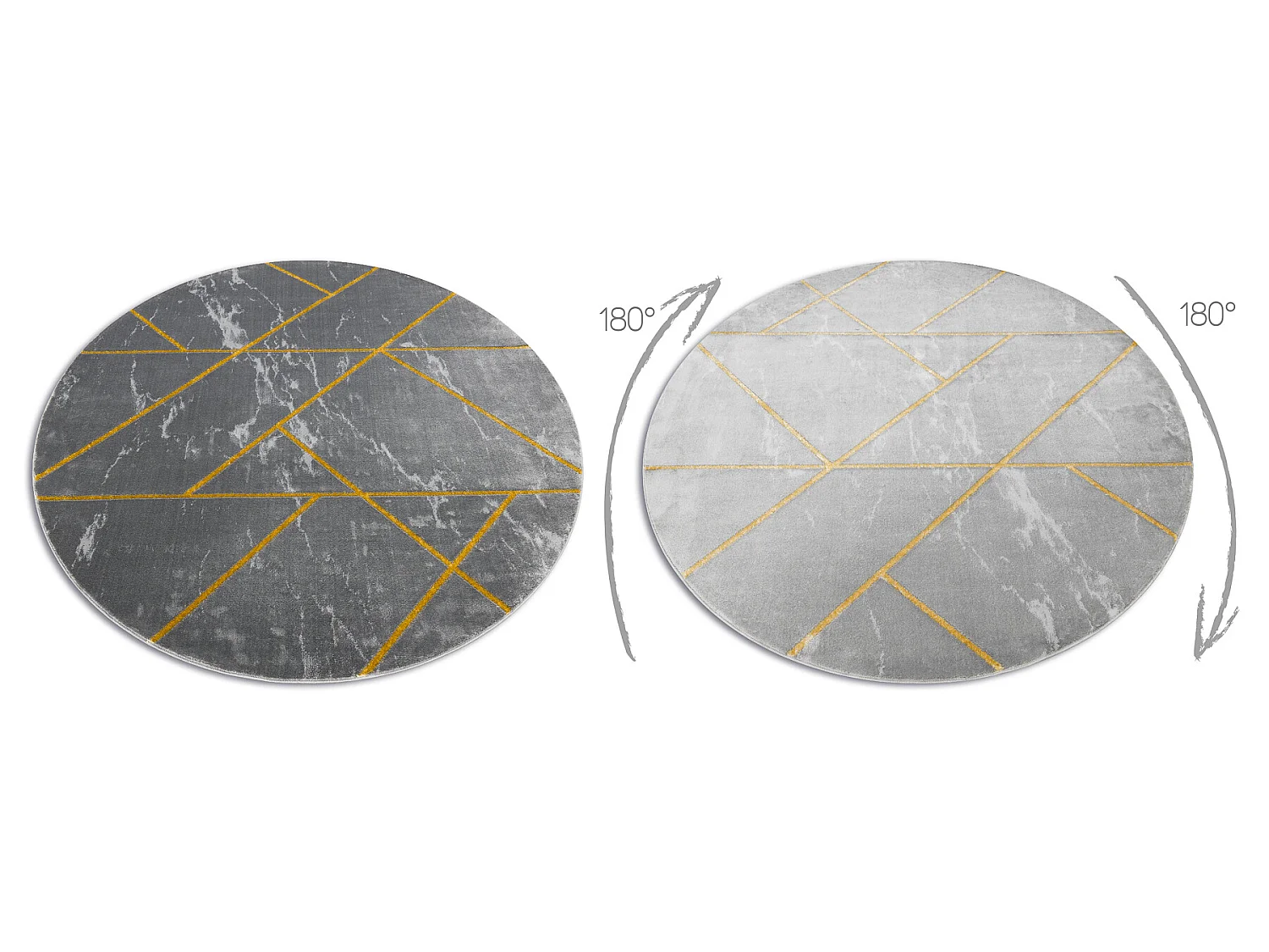 Tapijt EMERALD exclusief 1012 cirkel - glamour, stijlvol marmer, geome cercle 200 cm