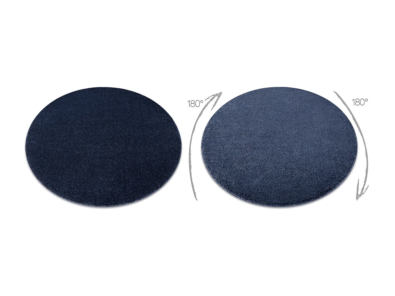Tapis SOFTY cercle plaine couleur unie bleu foncé cercle 200 cm
