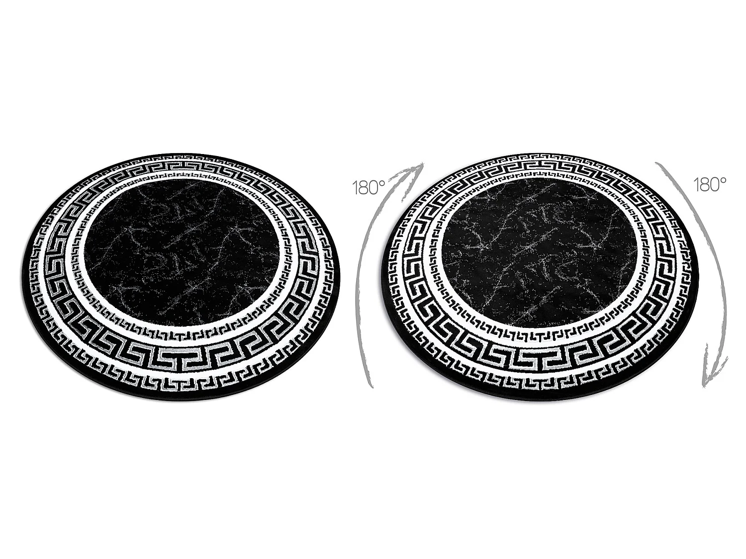 Tapijt GLOSS wiel modern 2813 87 stijlvol, frame, Grieks zwart cercle 200 cm