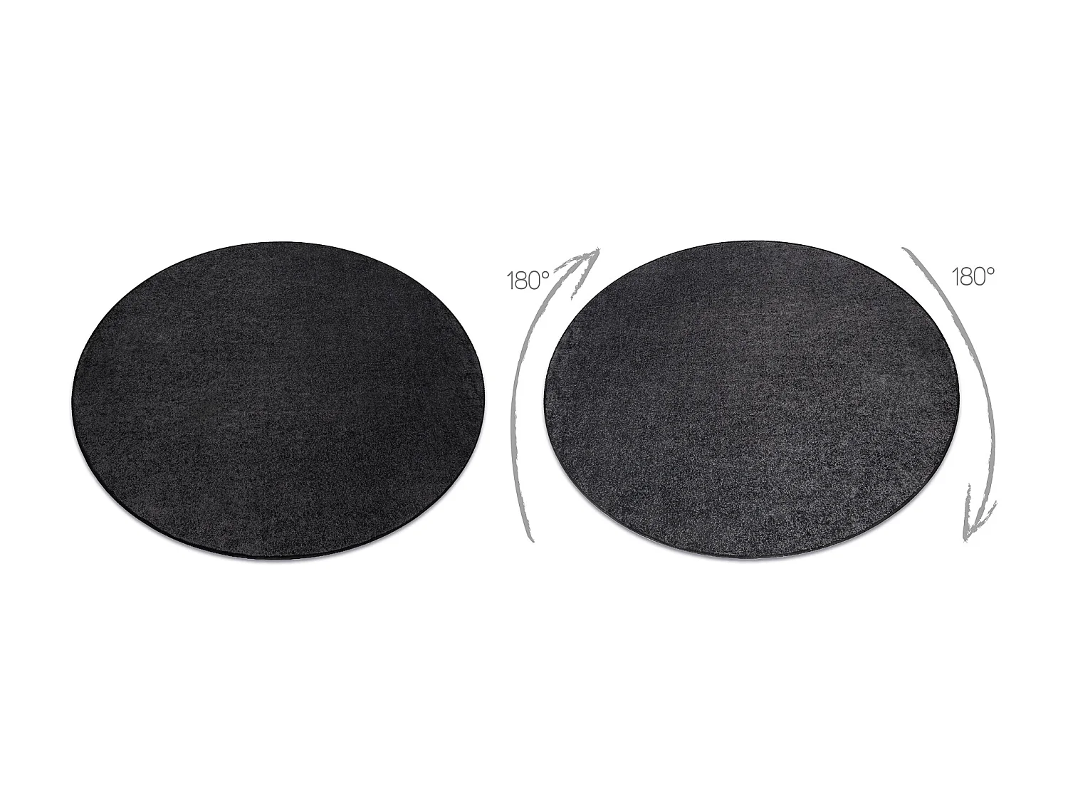 Tapete redondo SANTA FE preto 98 avião cor sólida cercle 150 cm
