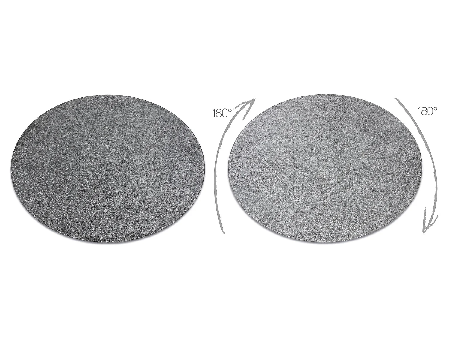 TAPIJT ROND INDUS grijs 95, glad, melange cercle 133 cm