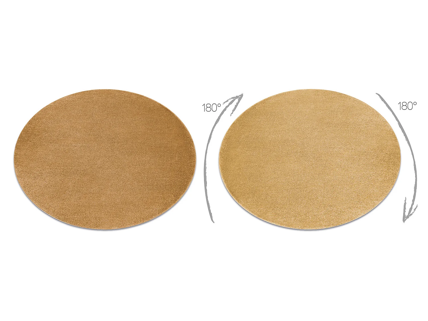 Tapijt SOFTY cirkel uniform, enkele kleur goud cercle 200 cm