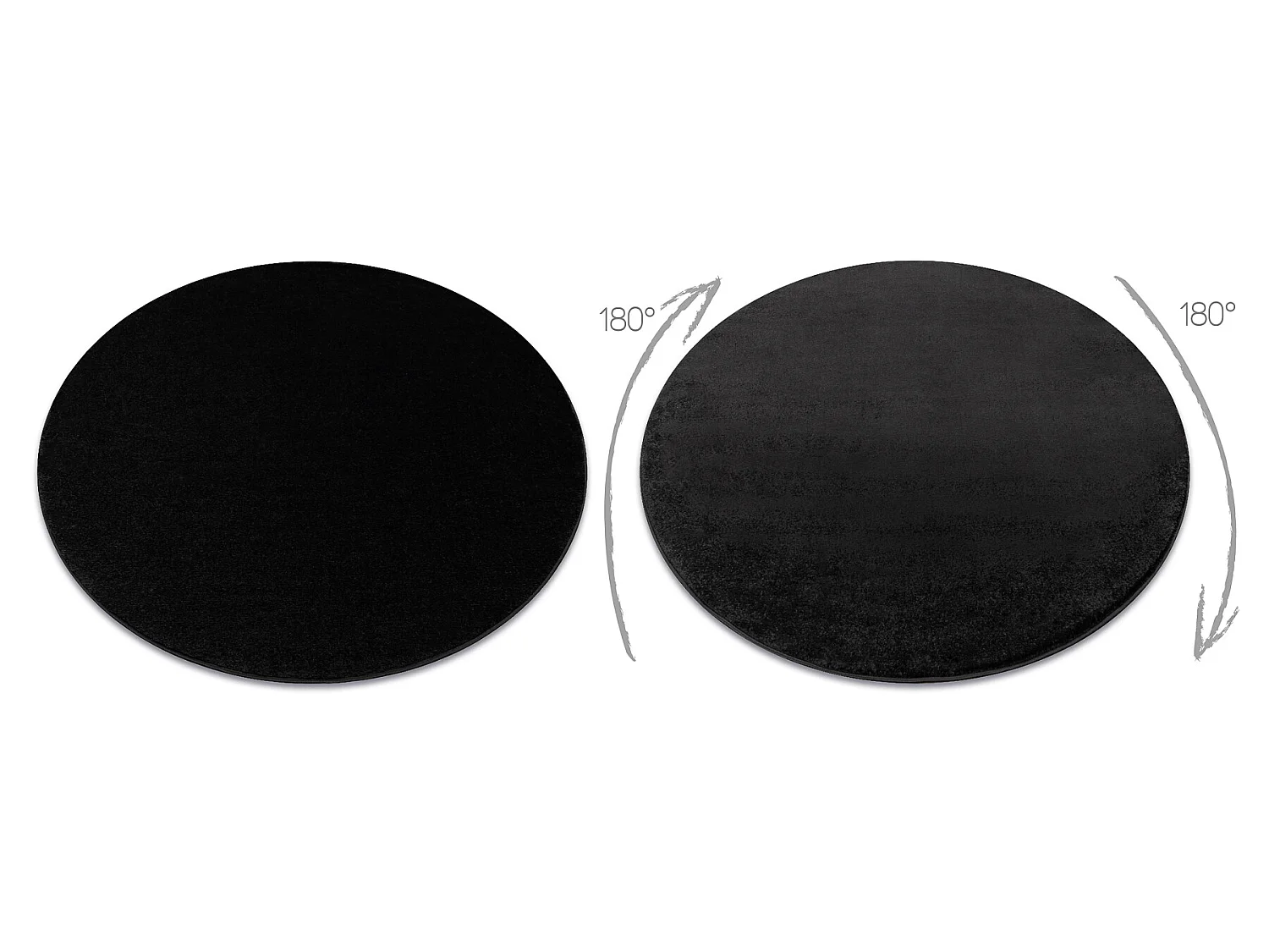 Tapijt SOFTY cirkel uniform, enkele kleur zwart cercle 150 cm