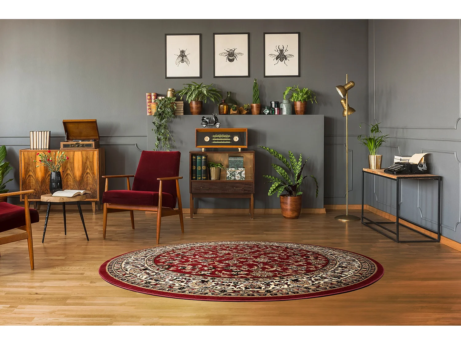 Tapete ROYAL ADR circulo modelo 1745 bordó cercle 120 cm